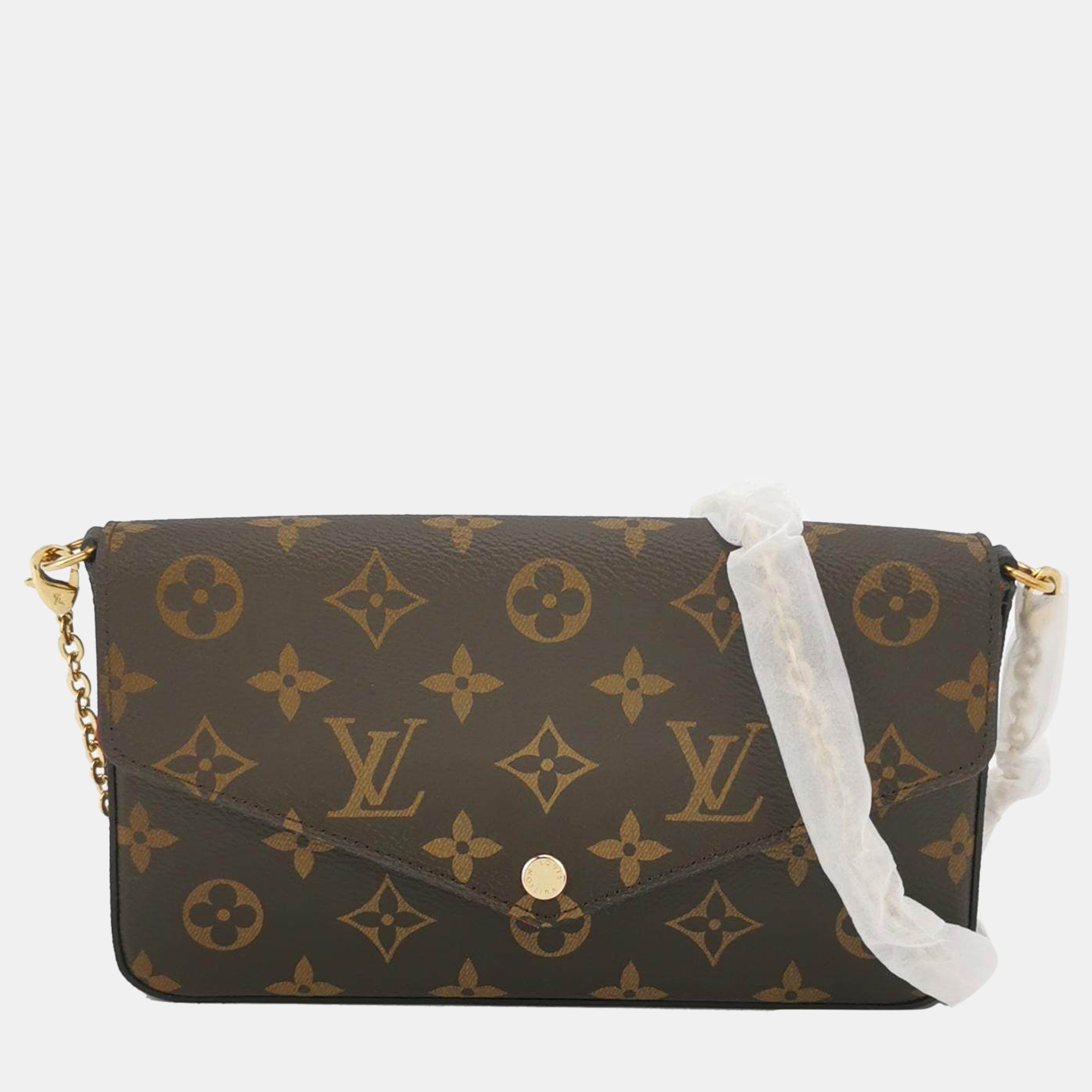 

Louis Vuittion Monogram Coated Canvas Pochette Felicie Bag, Brown