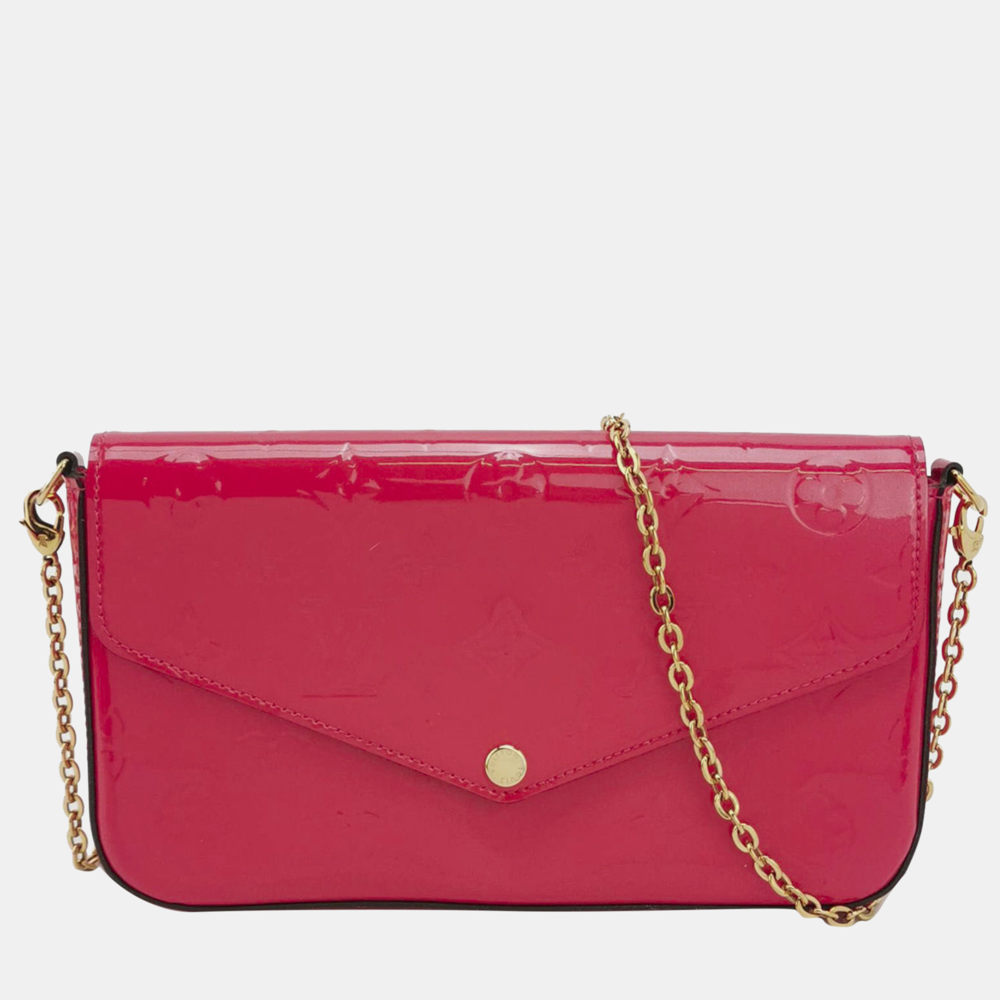 

Louis Vuittion Red Monogram Vernis Pochette Felicie Bag