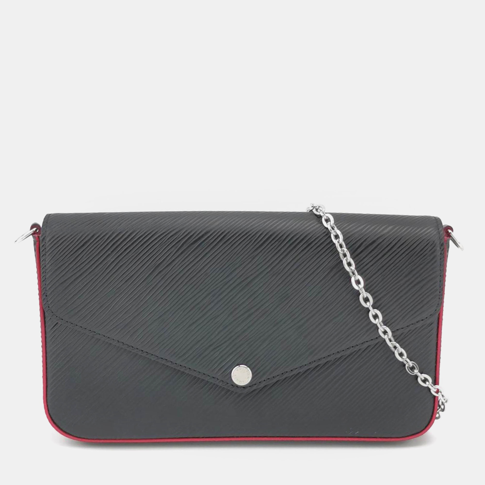 

Louis Vuittion Black Epi Leather Pochette Felicie Bag