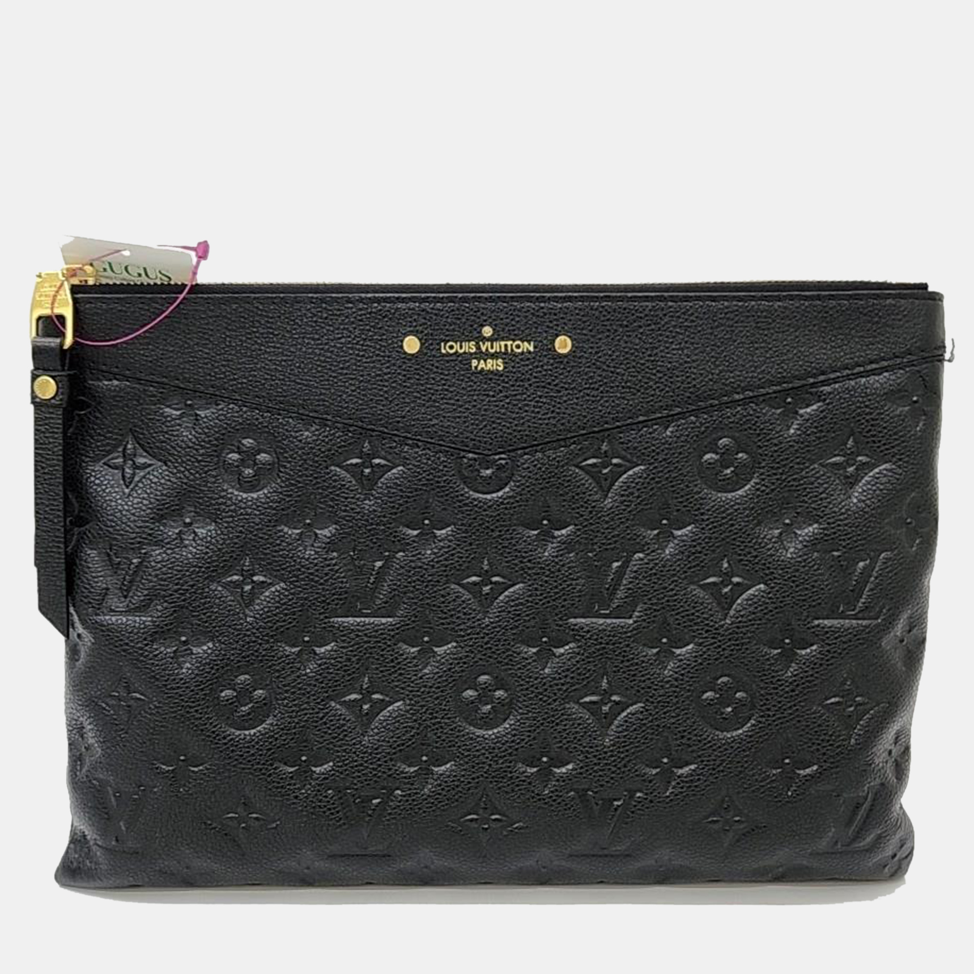 Pre-owned Louis Vuitton Empreinte Daily Clutch In Black