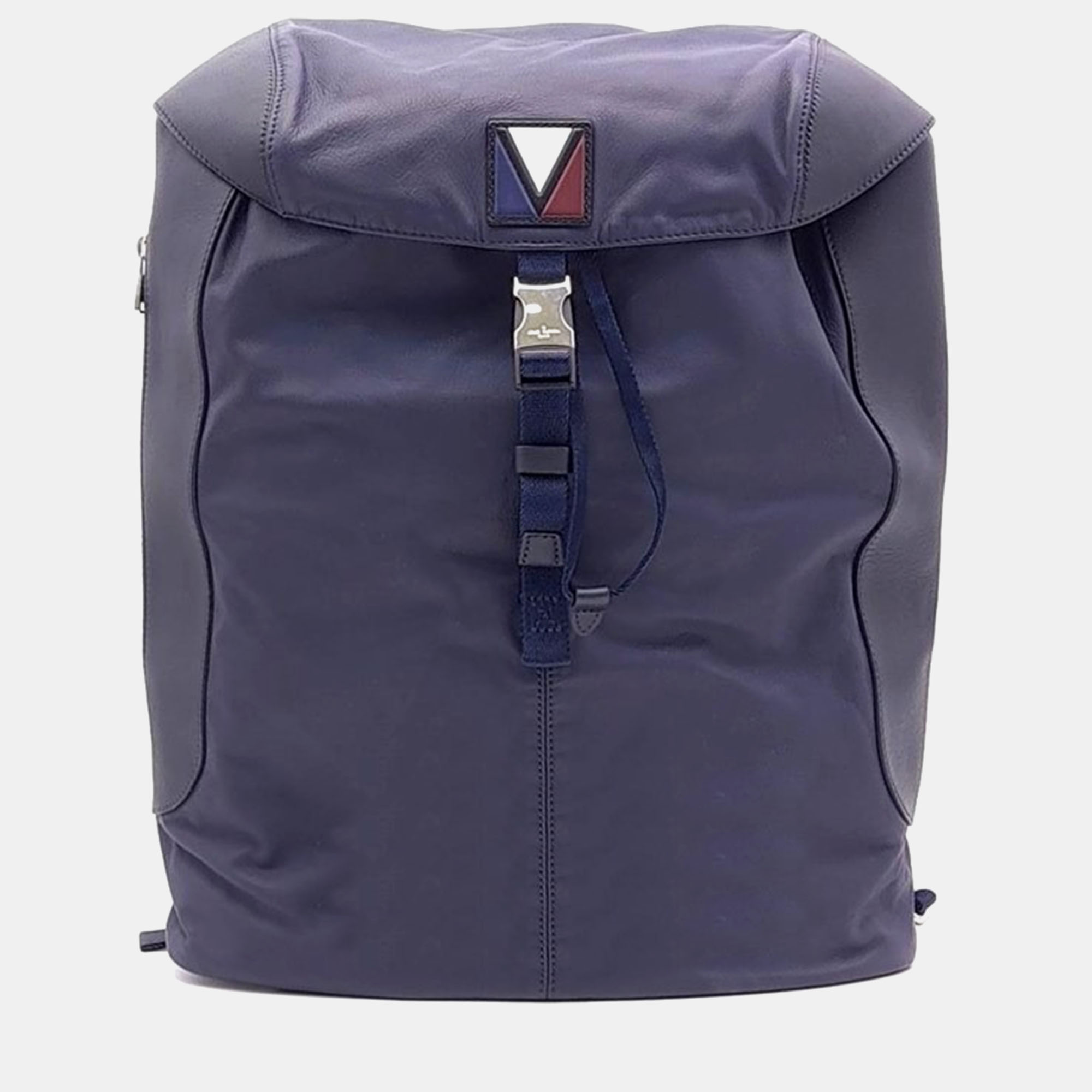 Pre-owned Louis Vuitton V Line Pulse Backpack In Navy Blue