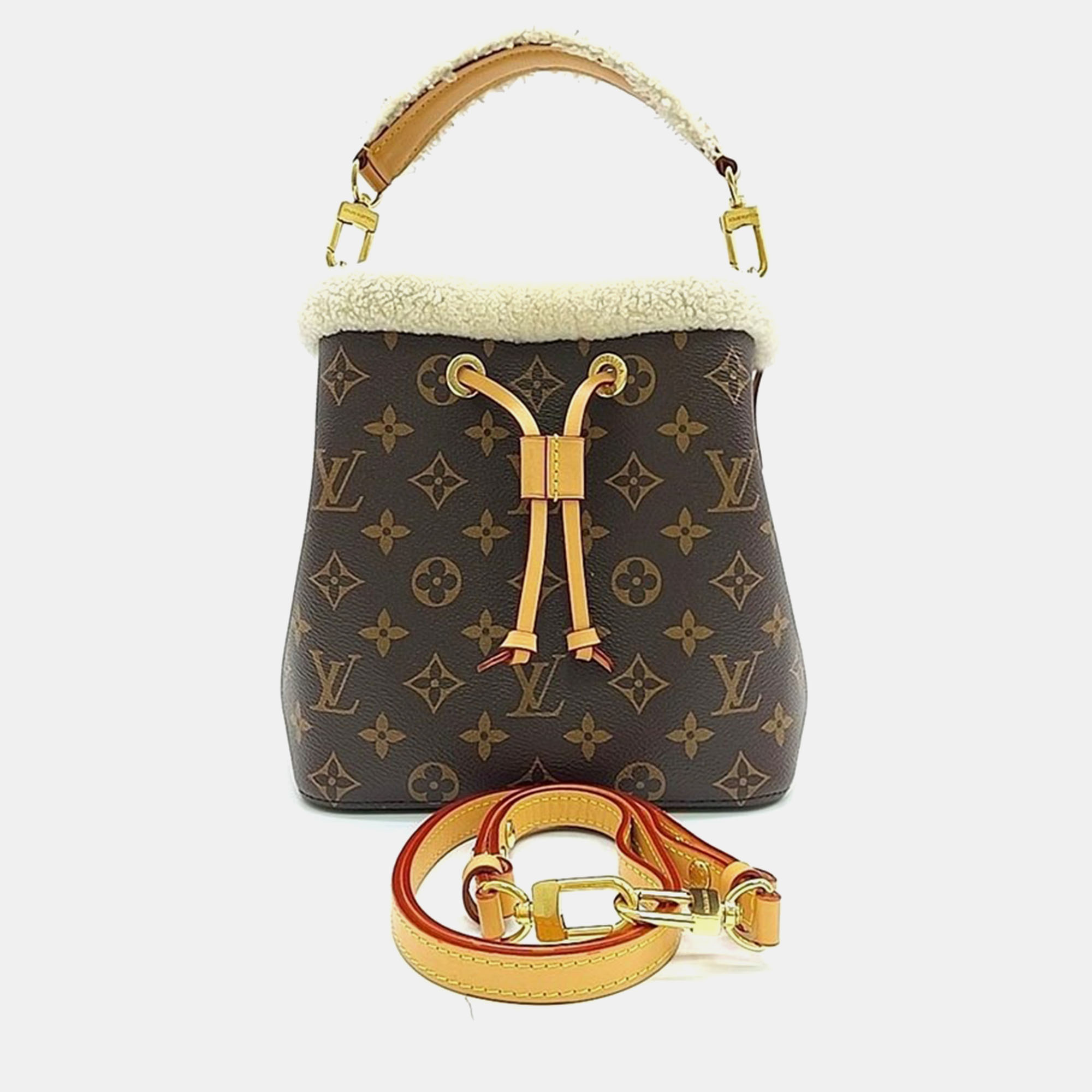 

Louis Vuitton Monogram Shearling Neonoe BB Bag, Brown