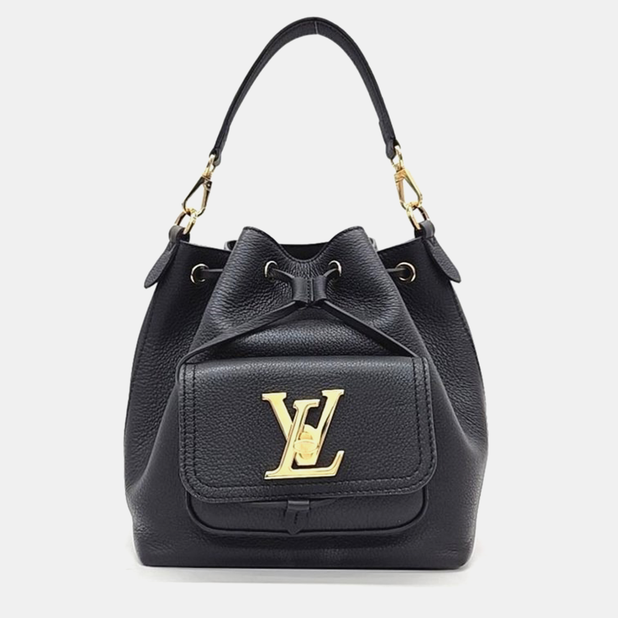 

Louis Vuitton Black Taurillon Leather Lockme Bucket Bag