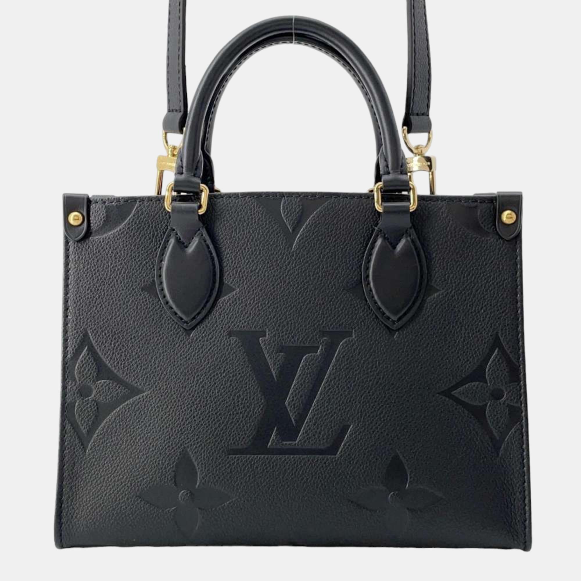 

Louis Vuitton Black Monogram Empreinte Leather Onthego PM Bag