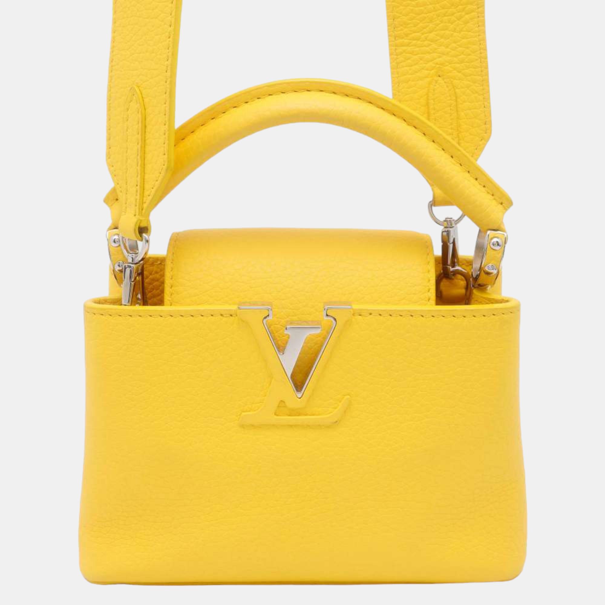 

Louis Vuitton Yellow Taurillon Leather Capucines Mini Bag