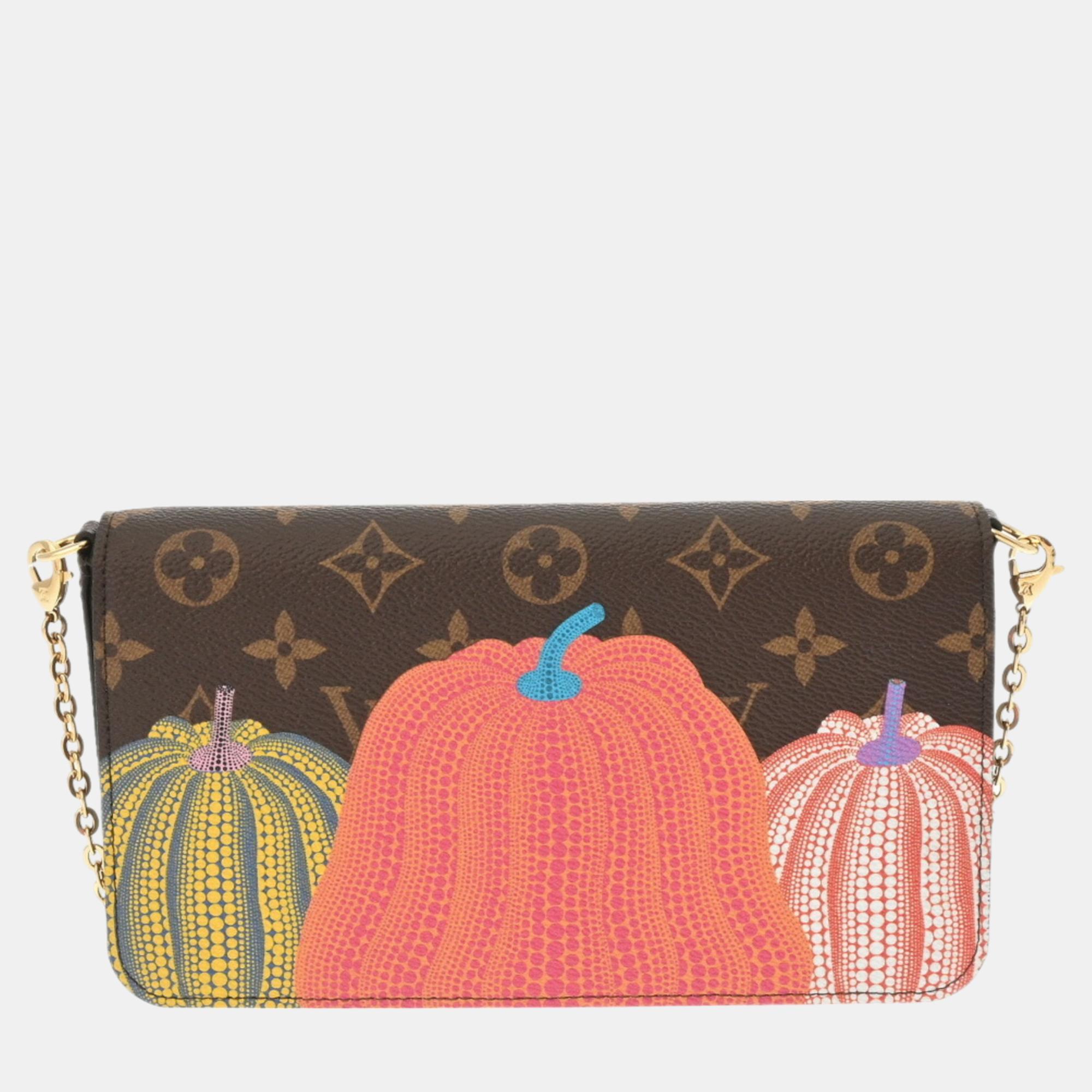 

Louis Vuitton Brown Monogram Canvas Yayoi Kusama Pumpkin Dots Pochette Félicie Clutch Bag