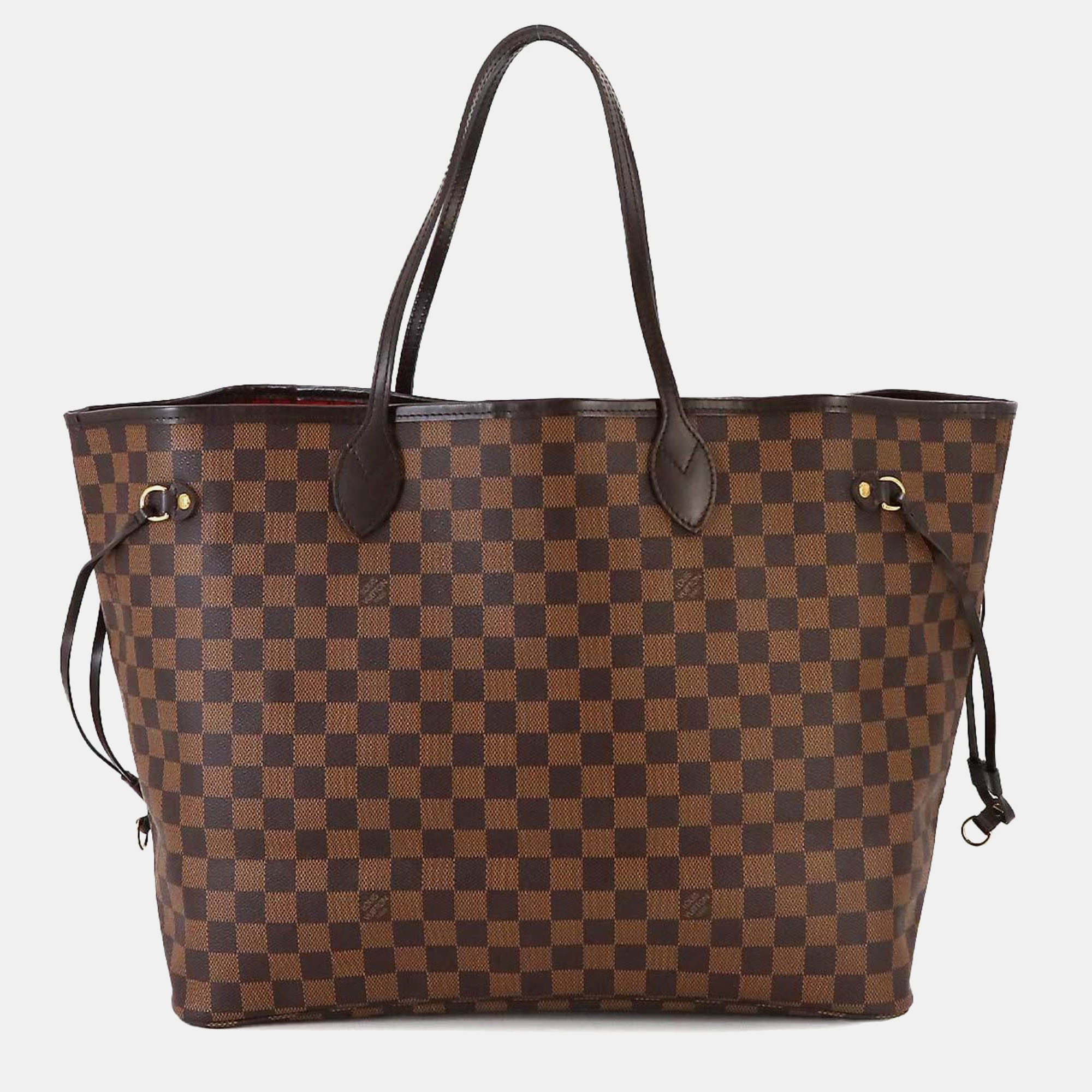 

Louis Vuitton Brown Damier Ebene Canvas Neverfull GM Tote Bag