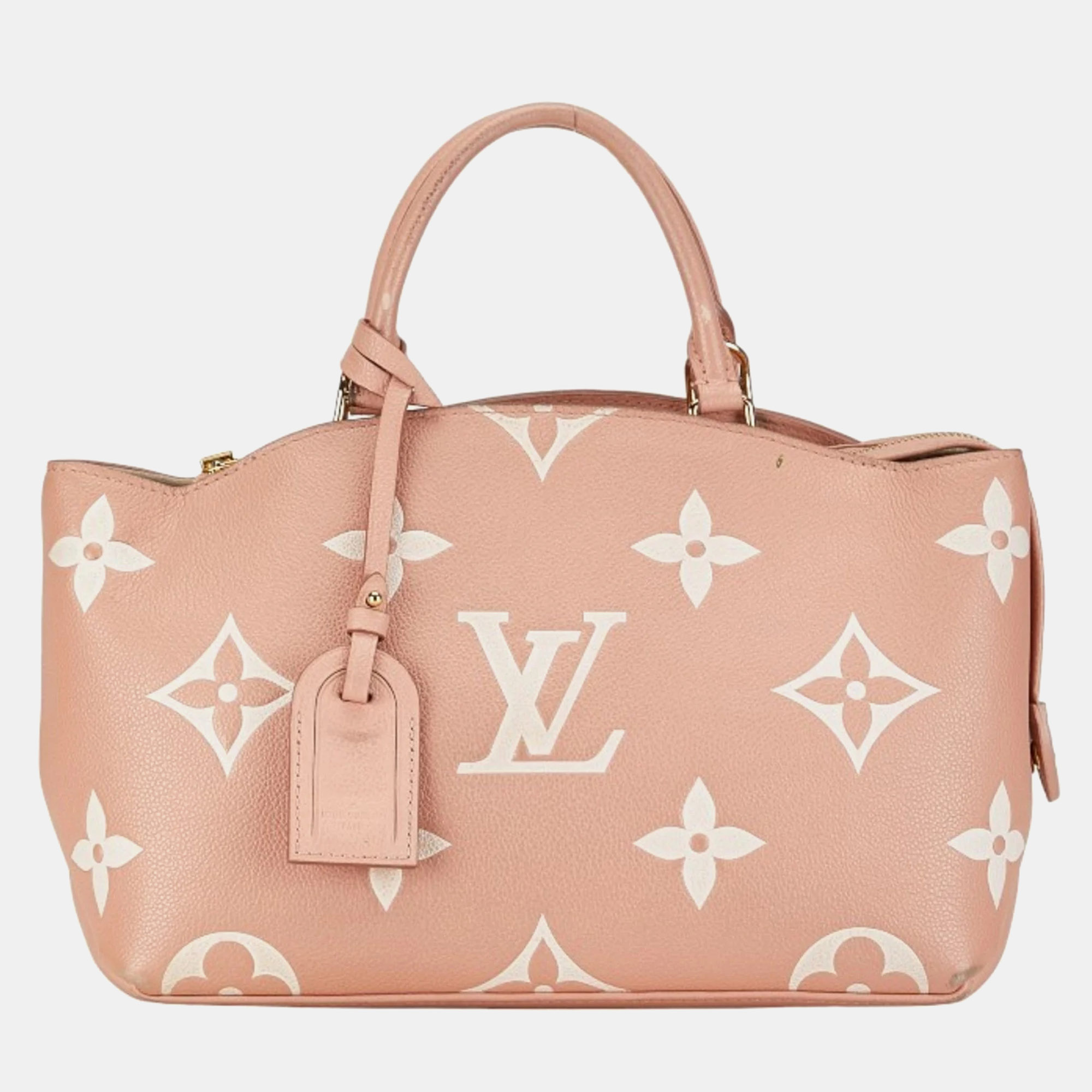 

Louis Vuitton Pink Monogram Giant Empreinte Petite Palais Top Handle Bag