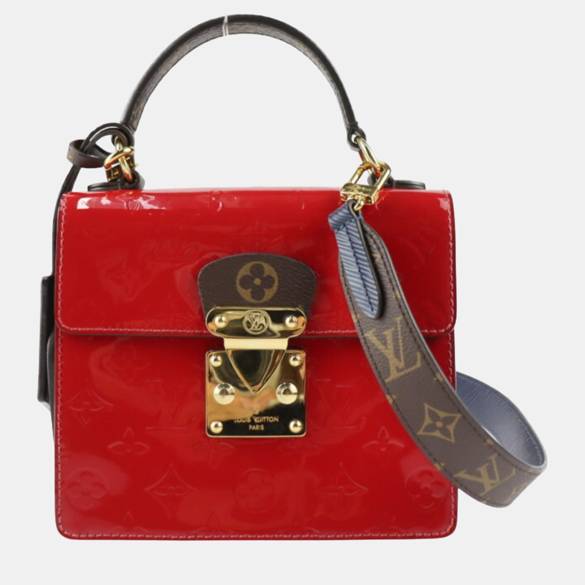 

Louis Vuitton Red Monogram Canvas and Epi Leather Satchel Bag