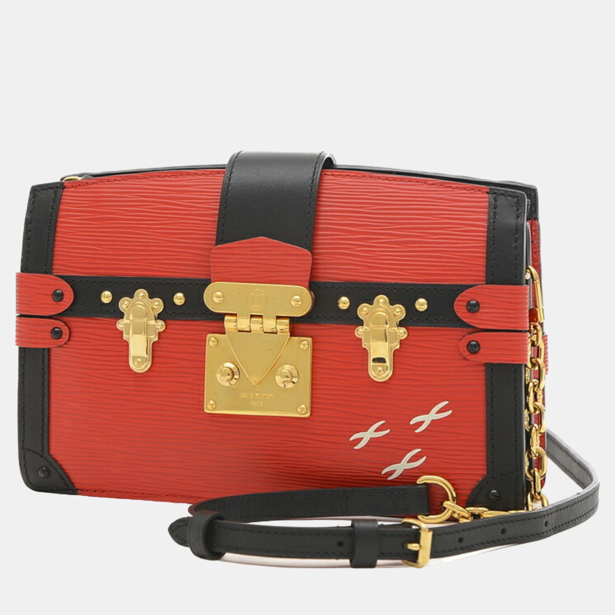 

Louis Vuitton Red/Black Leather Petite Malle Shoulder Bags