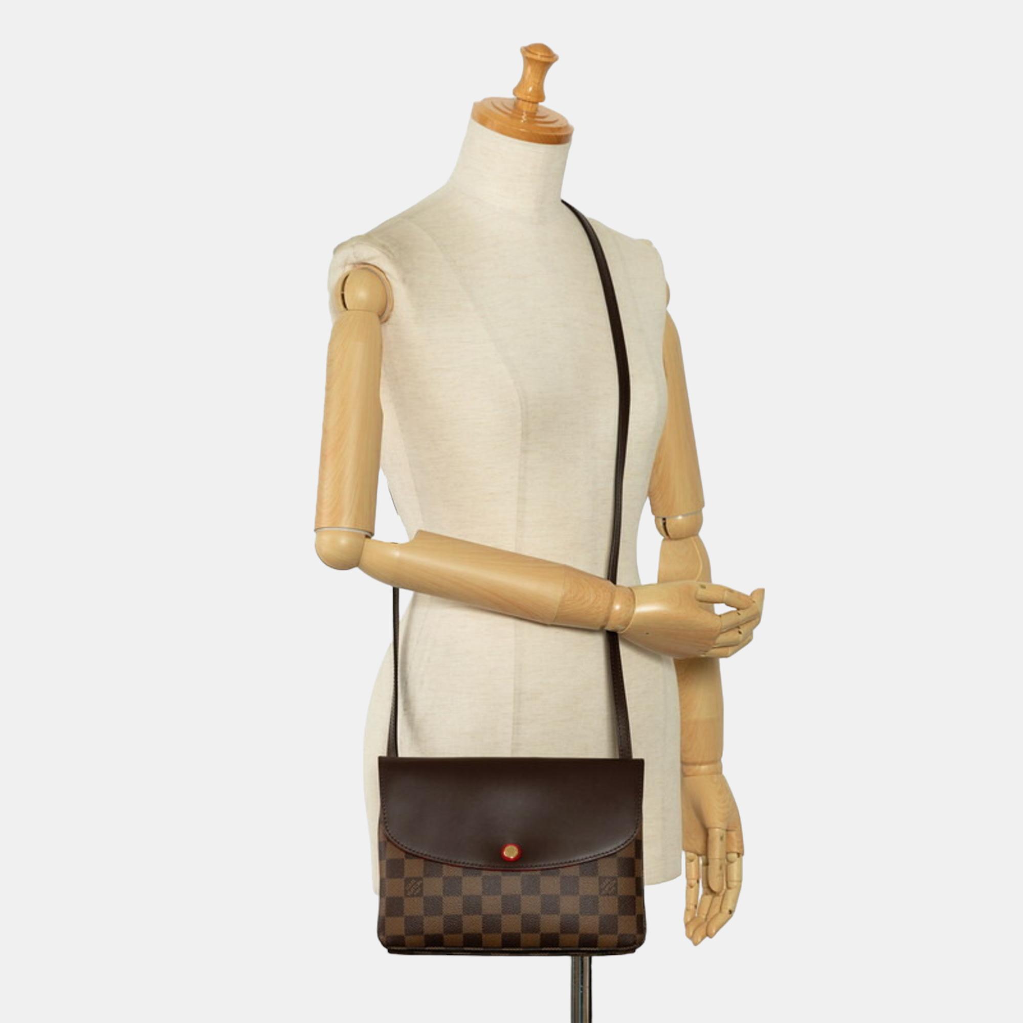 Louis Vuitton Brown Damier Twice Shoulder Bag 