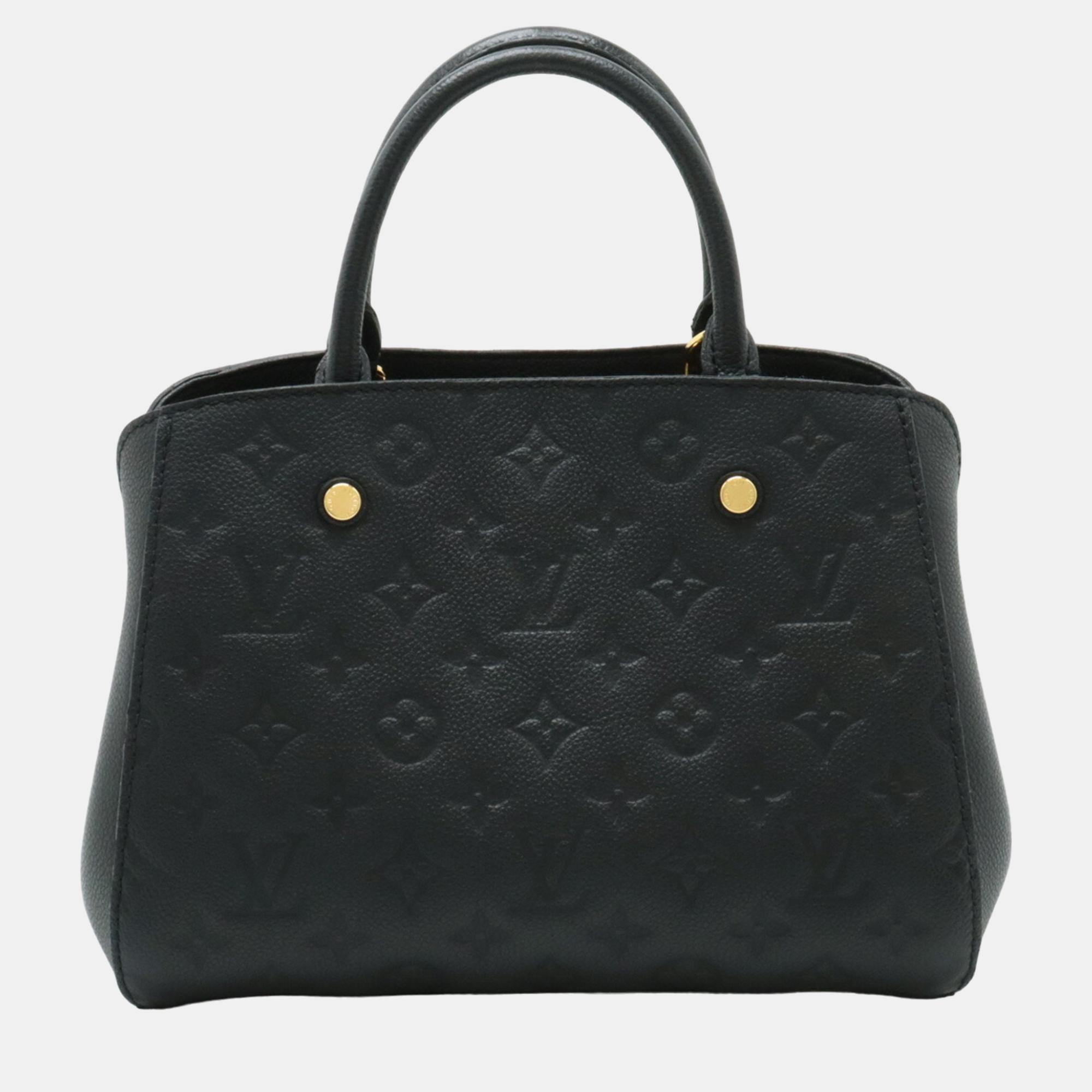 

Louis Vuitton Noir Monogram Empreinte Montaigne BB Top Handle Bags, Black