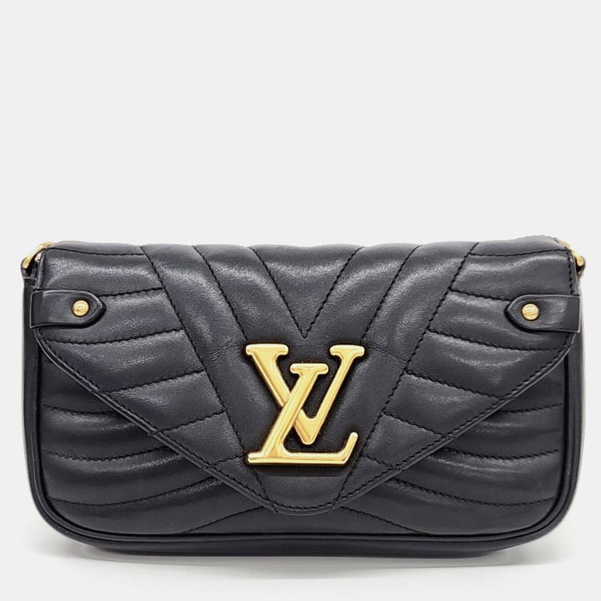 

Louis Vuitton New Wave Chain Pochette Bag, Black