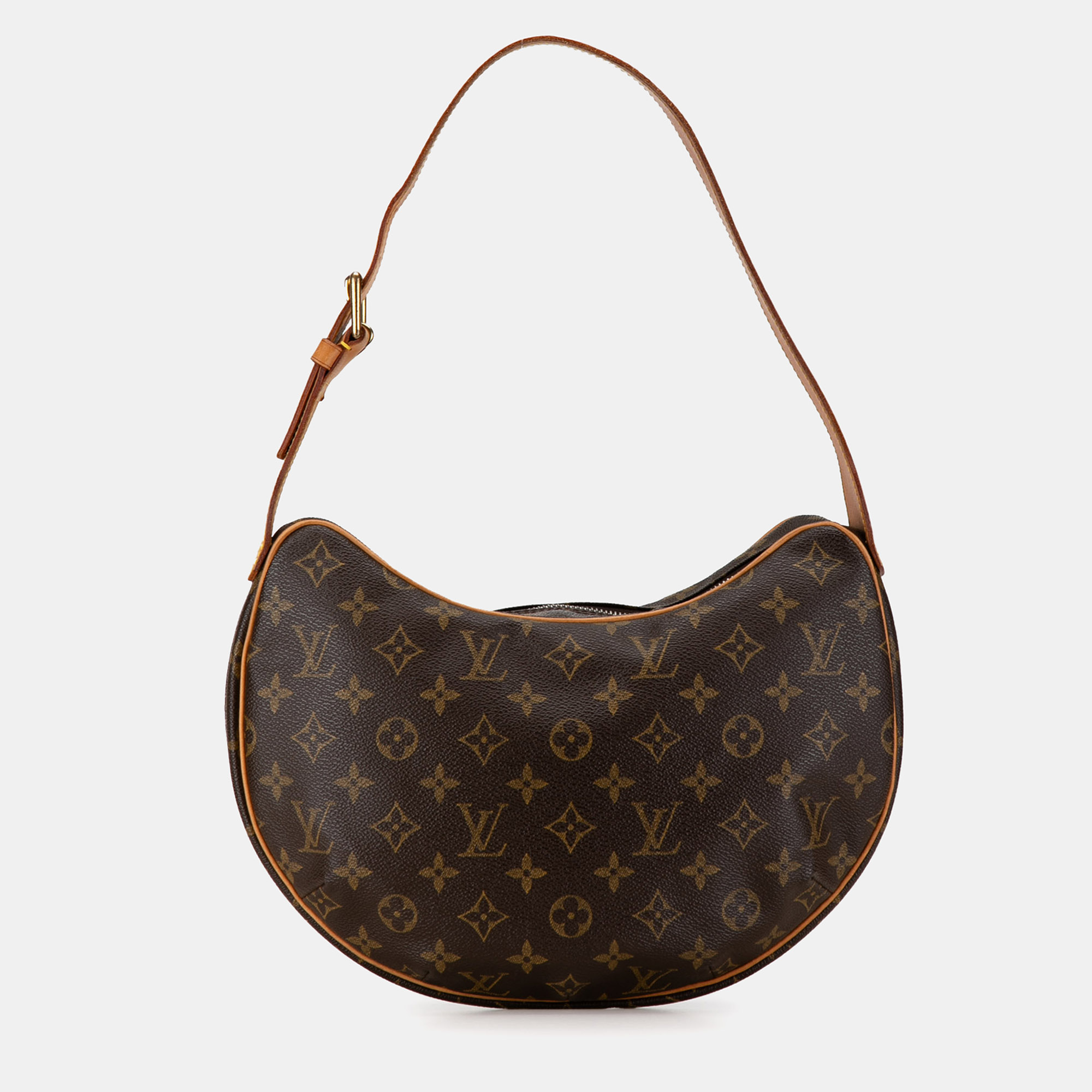 Pre-owned Louis Vuitton Monogram Croissant Mm In Brown