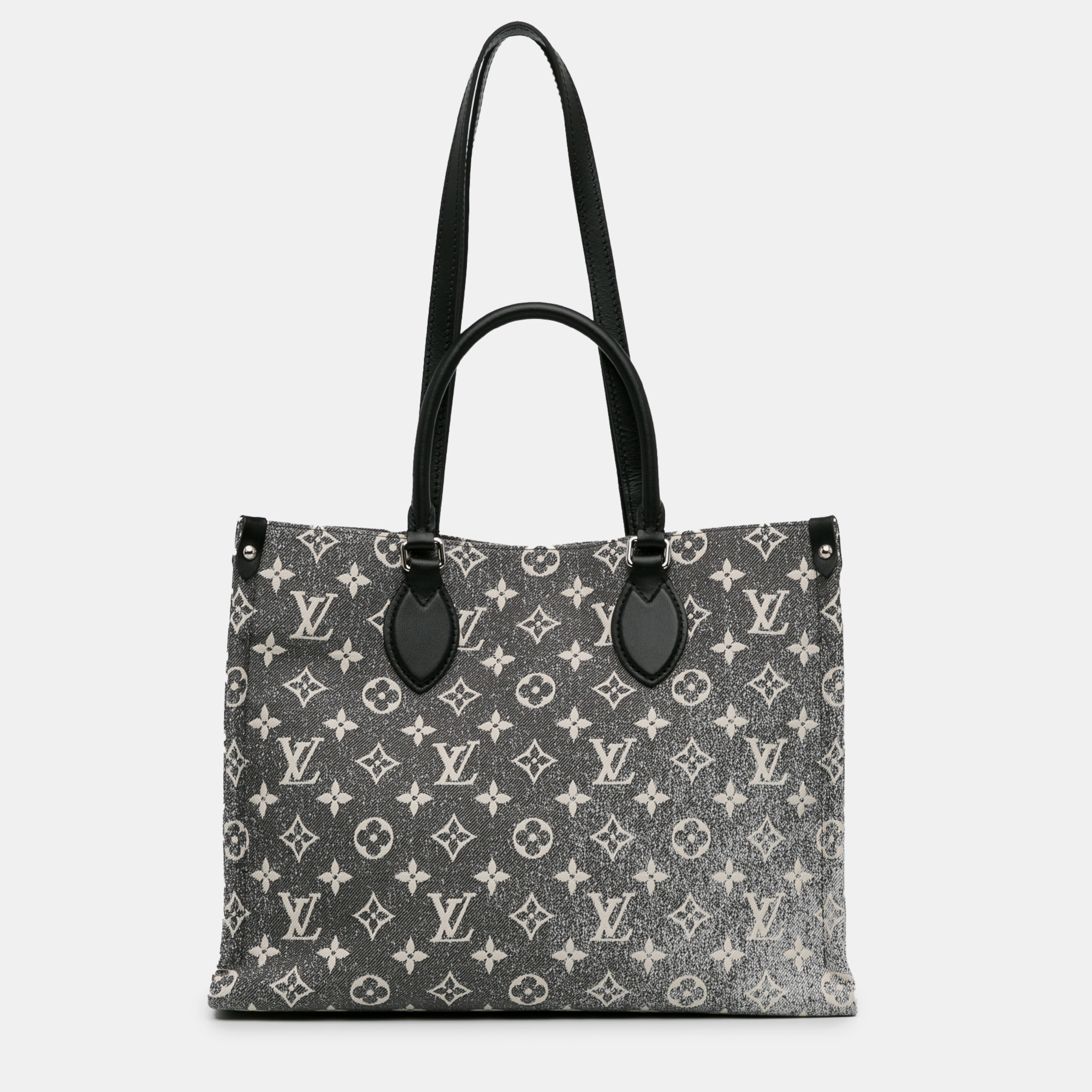 Pre-owned Louis Vuitton Monogram Denim Onthego Mm In Grey