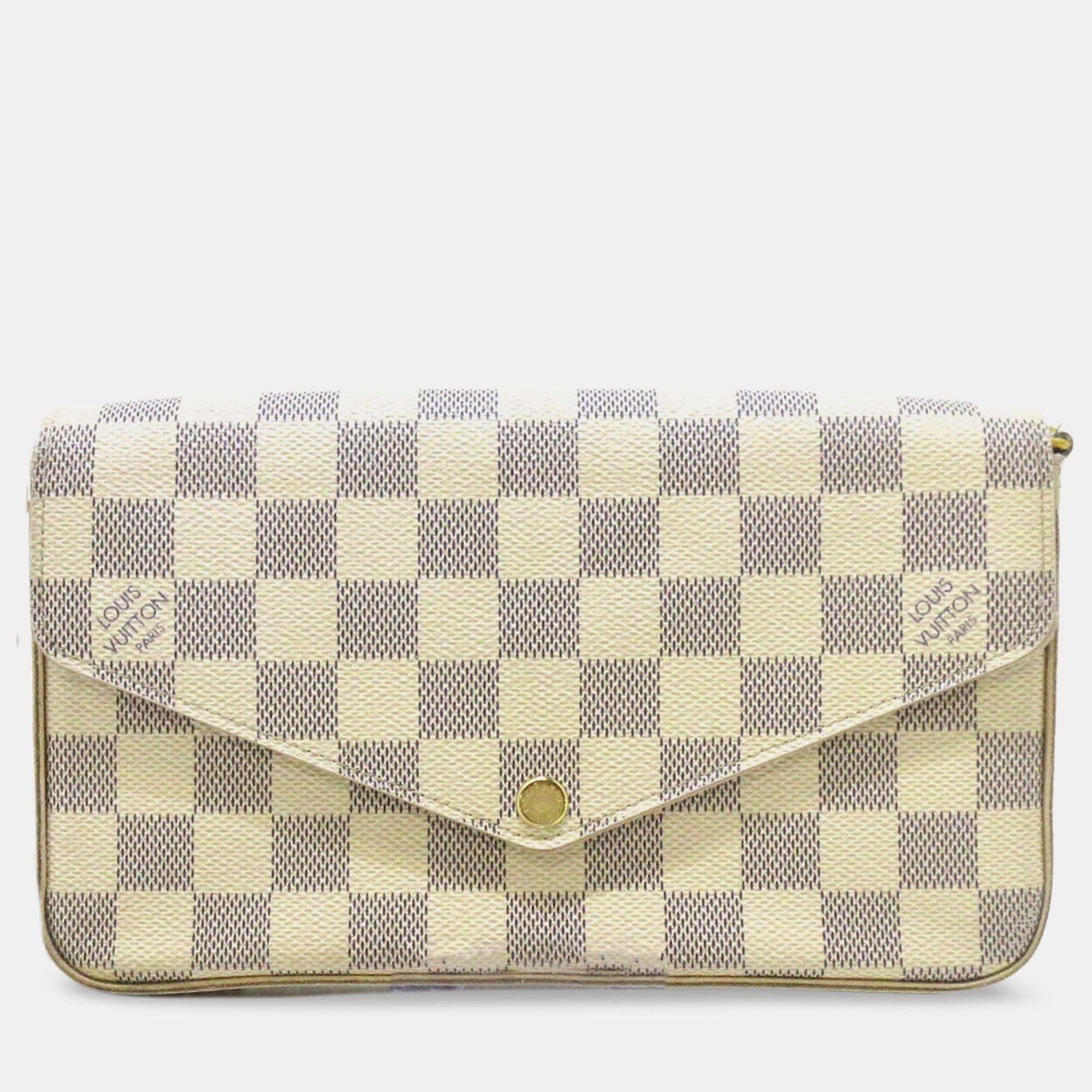 

Louis Vuitton Damier Azur Pochette Felicie Bag, White