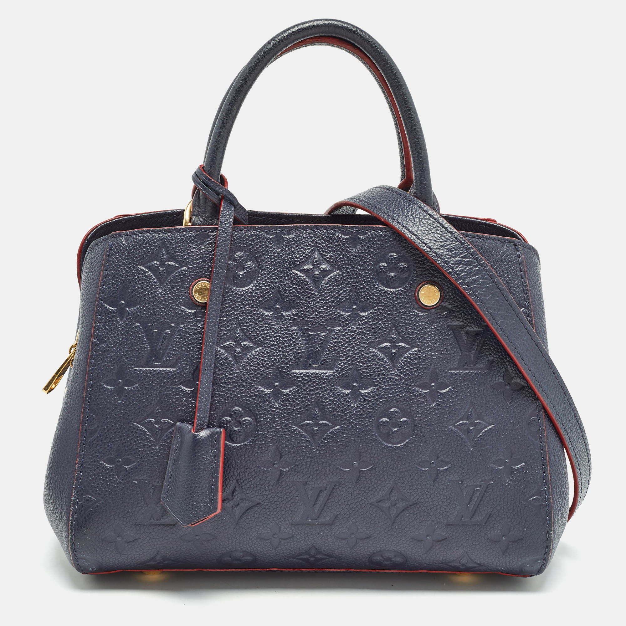 

Louis Vuitton Marine Rogue Monogram Empreinte Leather Montaigne BB Bag, Navy blue