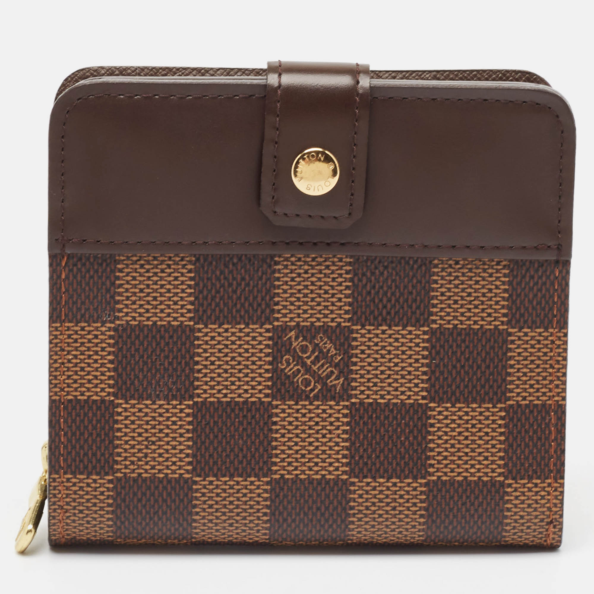 

Louis Vuitton Damier Ebene Canvas Compact Wallet, Brown