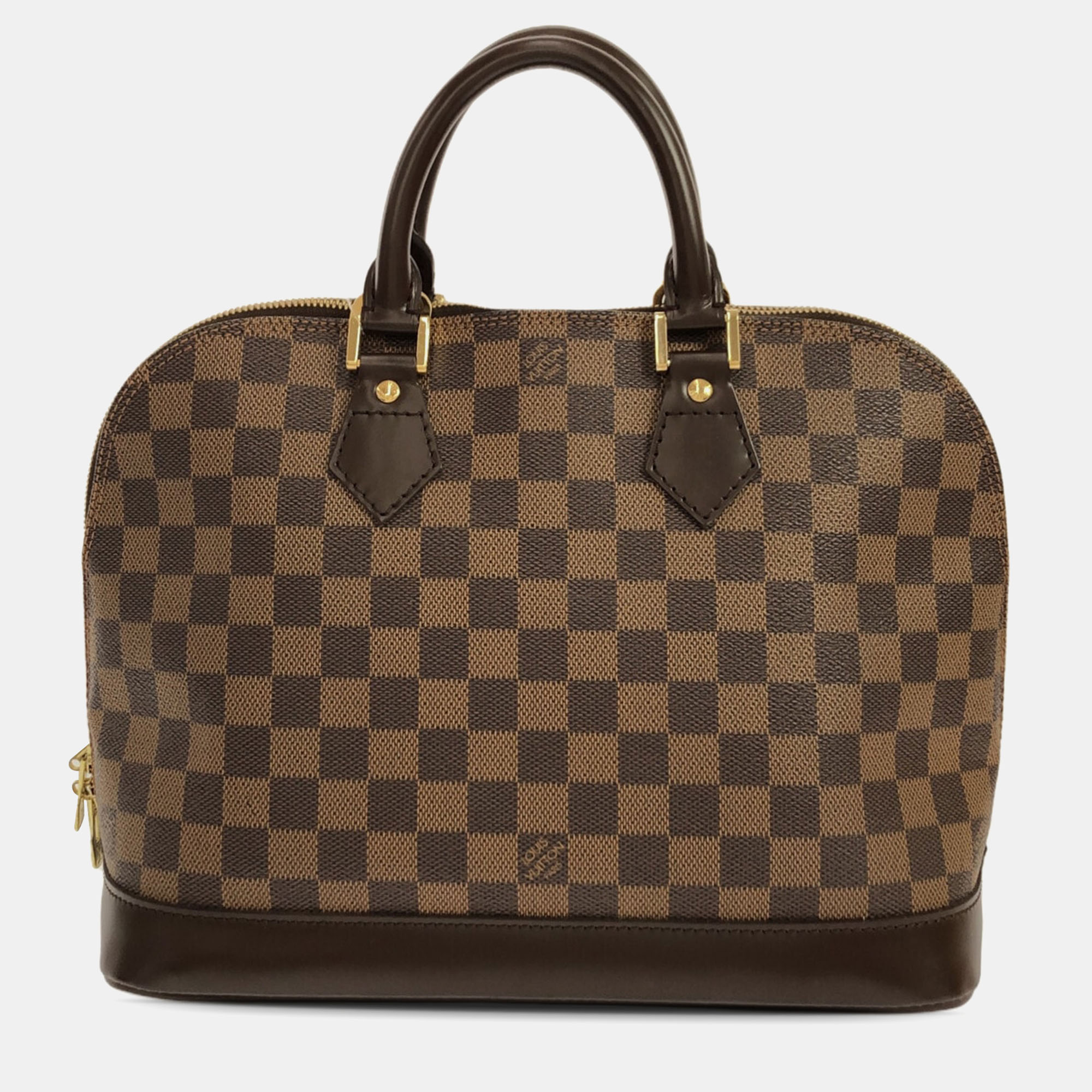 Pre-owned Louis Vuitton Damier Ebene Alma Pm In Brown