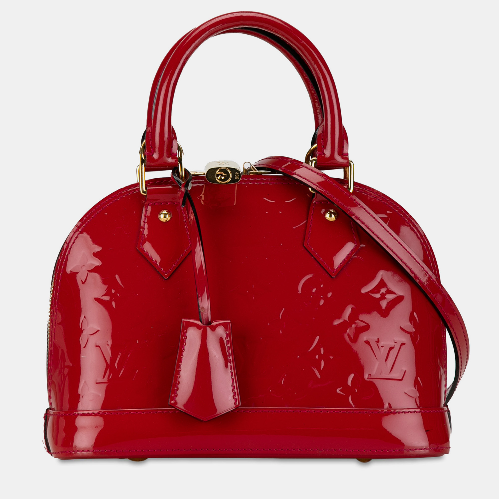 

Louis Vuitton Monogram Vernis Alma BB Bag, Red