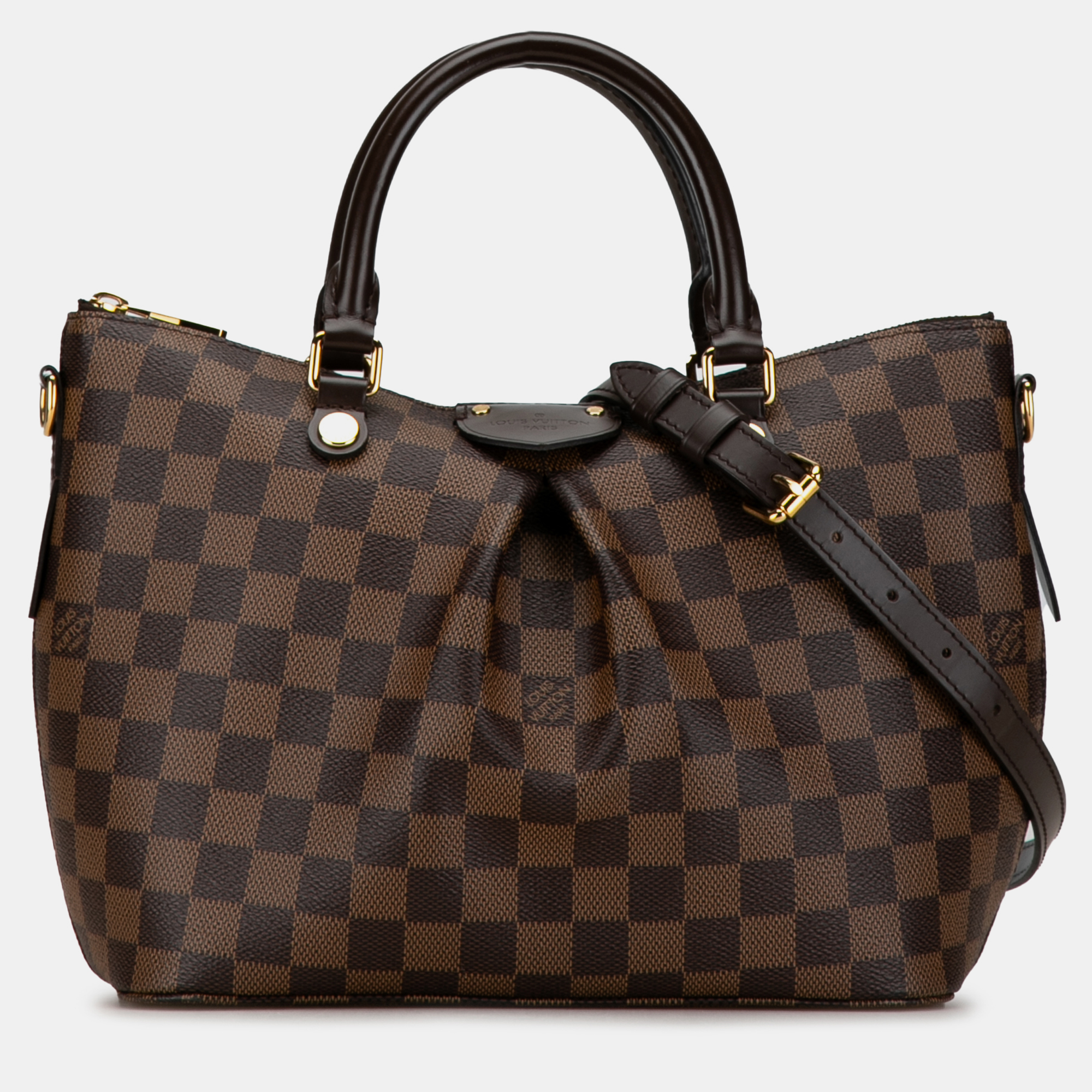 Pre-owned Louis Vuitton Damier Ebene Siena Pm Bag In Brown