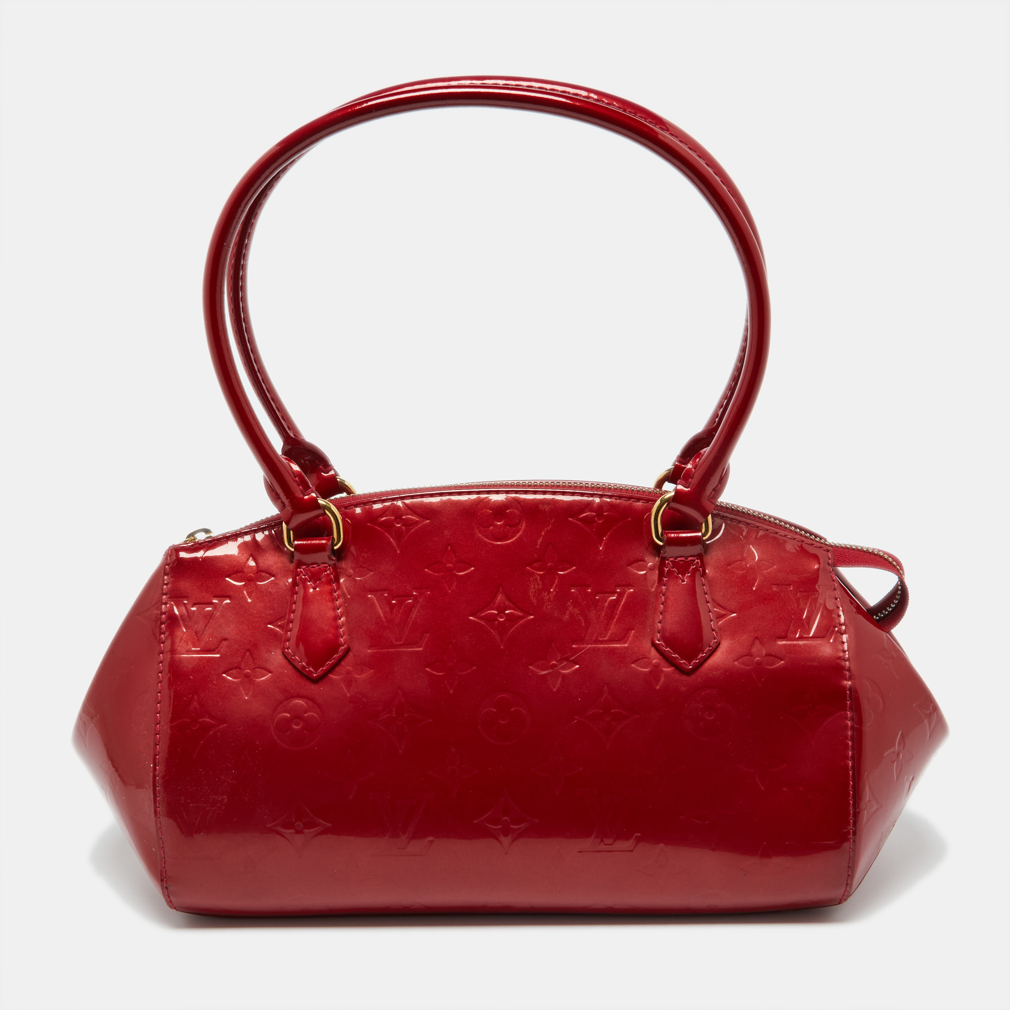 

Louis Vuitton Pomme D’Amour Monogram Vernis Sherwood PM Bag, Red