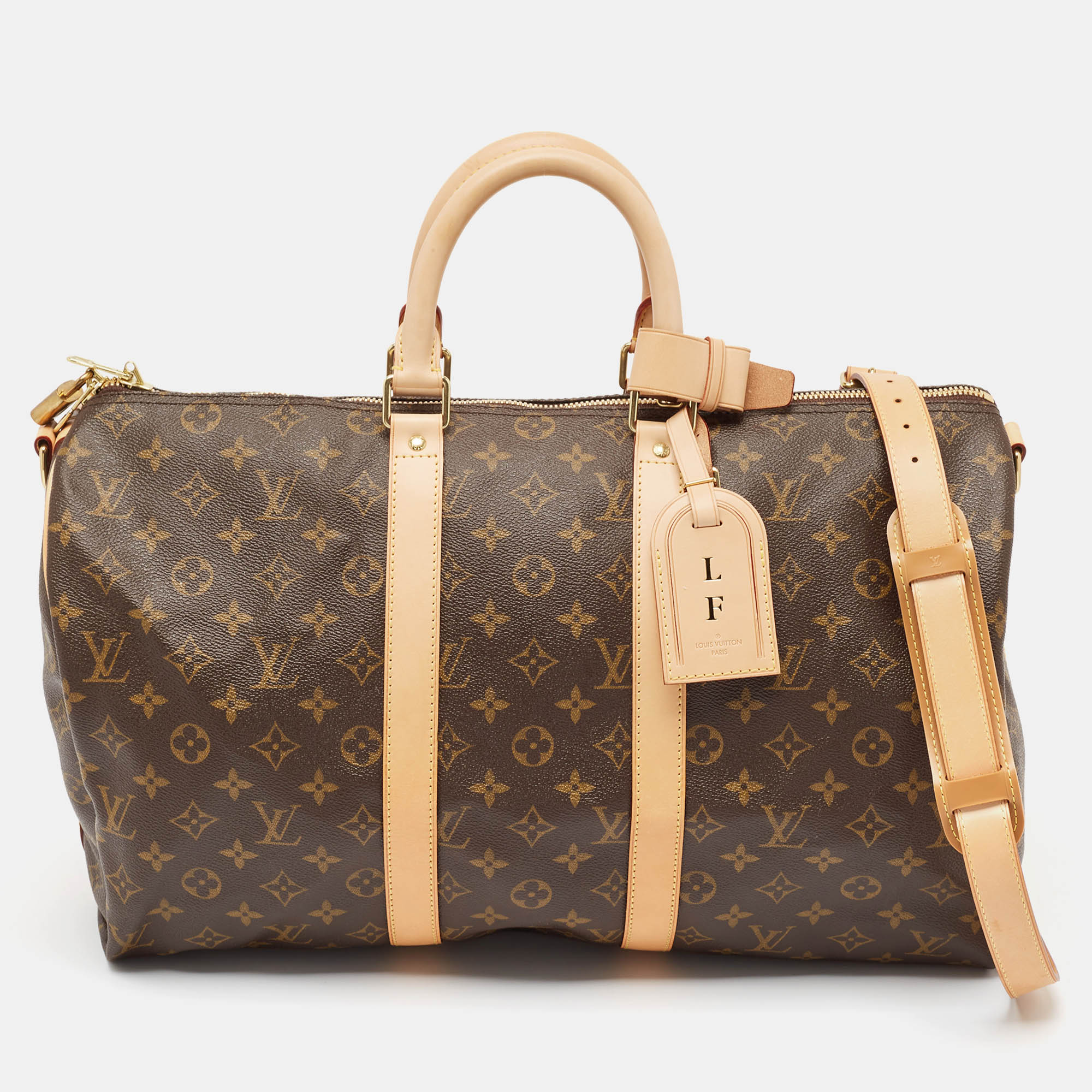 

Louis Vuitton Monogram Canvas Keepall Bandouliere 45 Bag, Brown