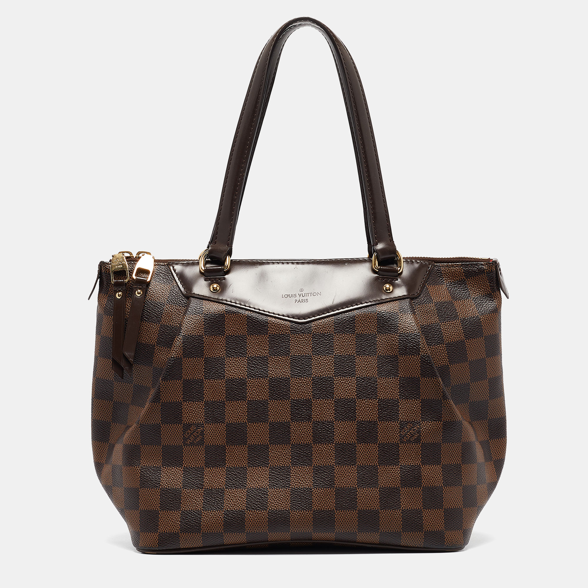 Pre-owned Louis Vuitton Damier Ebene Canvas Westminster Pm Bag In Brown