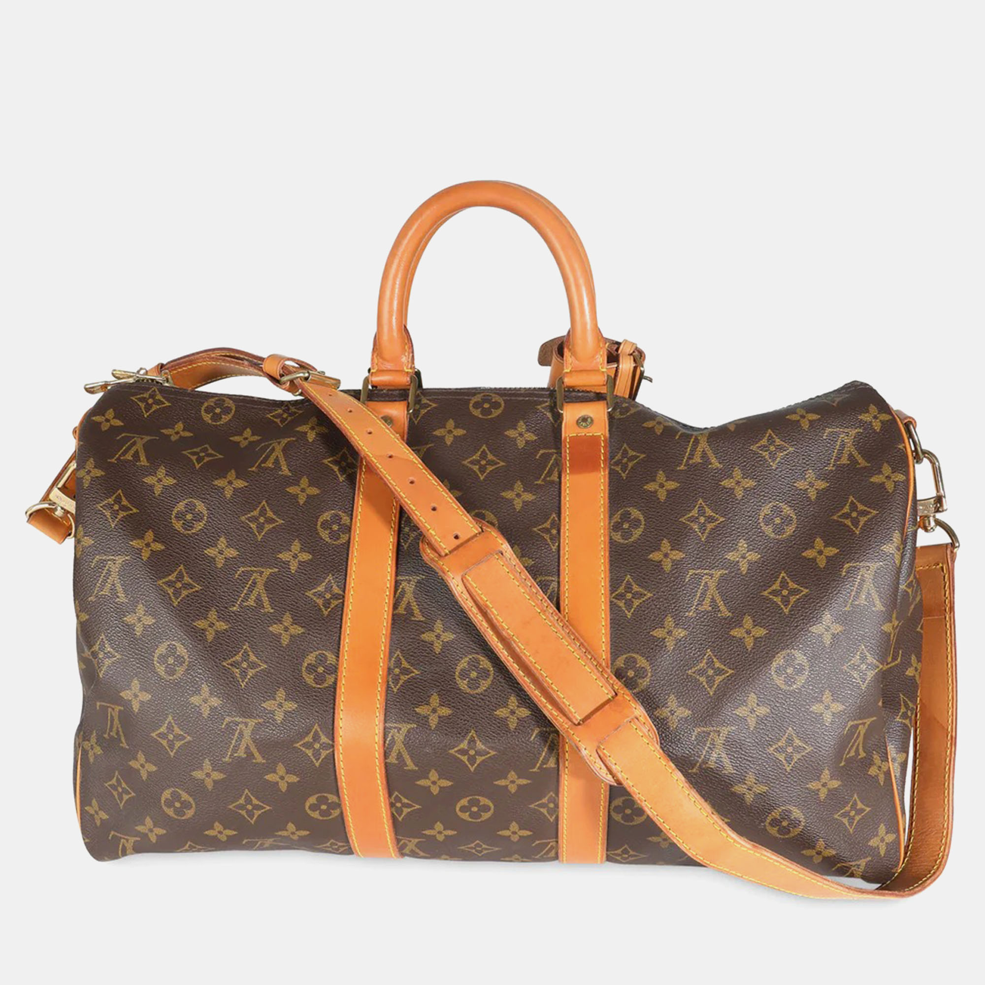 

Louis Vuitton Monogram Canvas Keepall Bandouliere 45 Duffel Bag, Brown