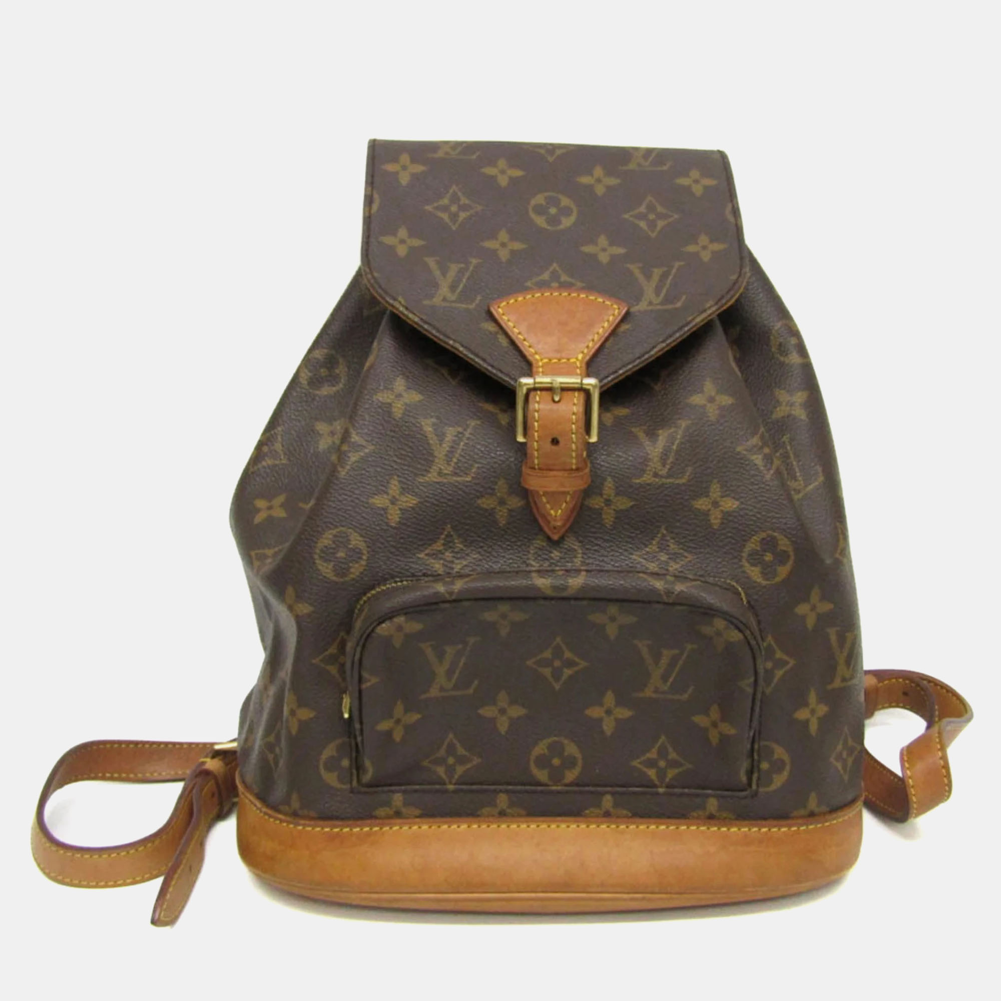 Pre-owned Louis Vuitton Brown Coated Canvas Monogram Montsouris Mm Backpack