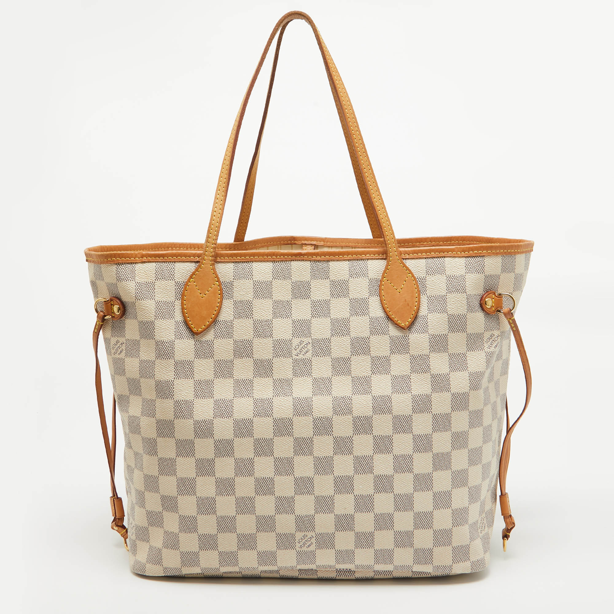 

Louis Vuitton Damier Azur Canvas Neverfull MM Bag, White