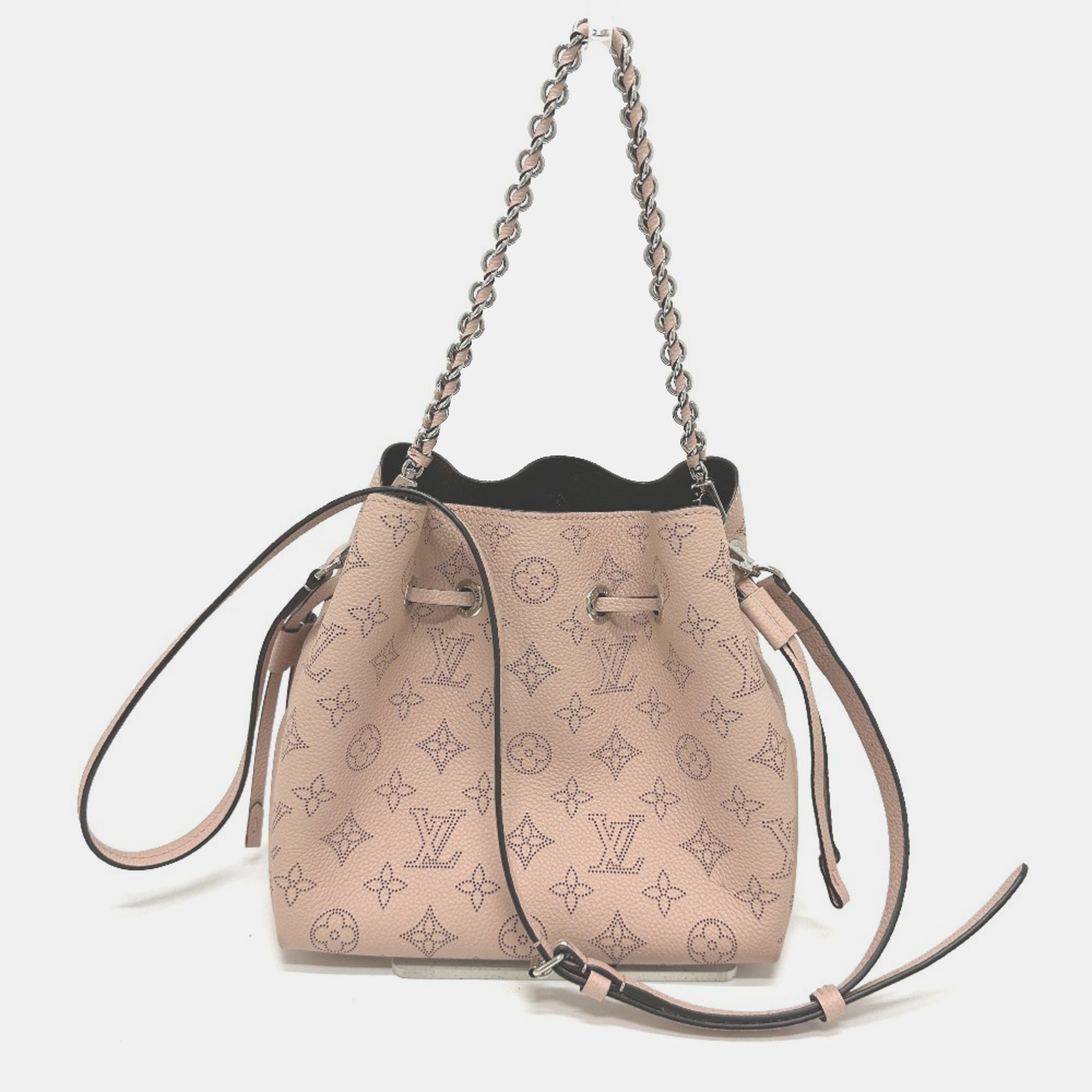 Pre-owned Louis Vuitton Magnolia Pink Mahina Monogram Leather Bella Tote Bag