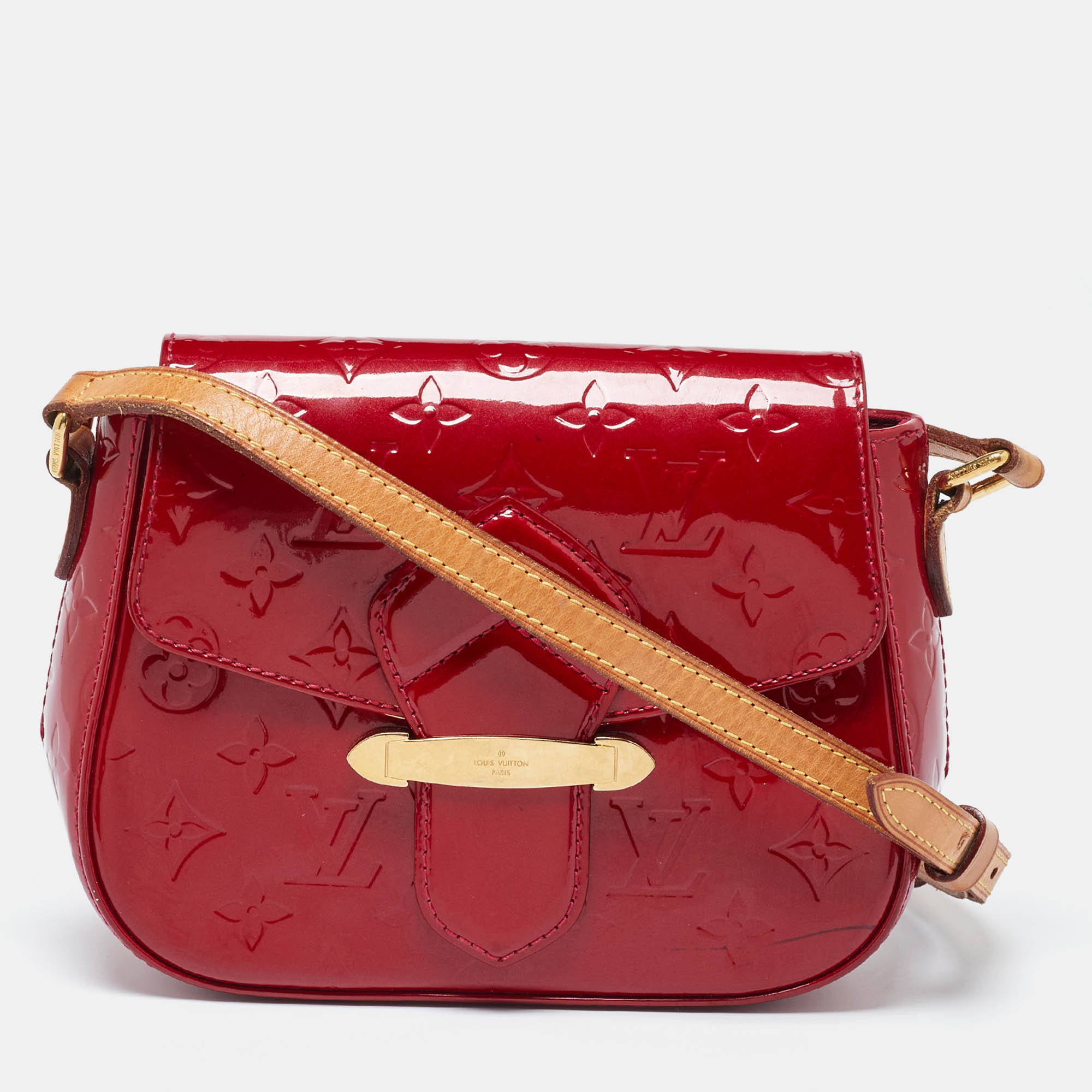 

Louis Vuitton Pomme D’amour Monogram Vernis Bellflower GM Bag, Red