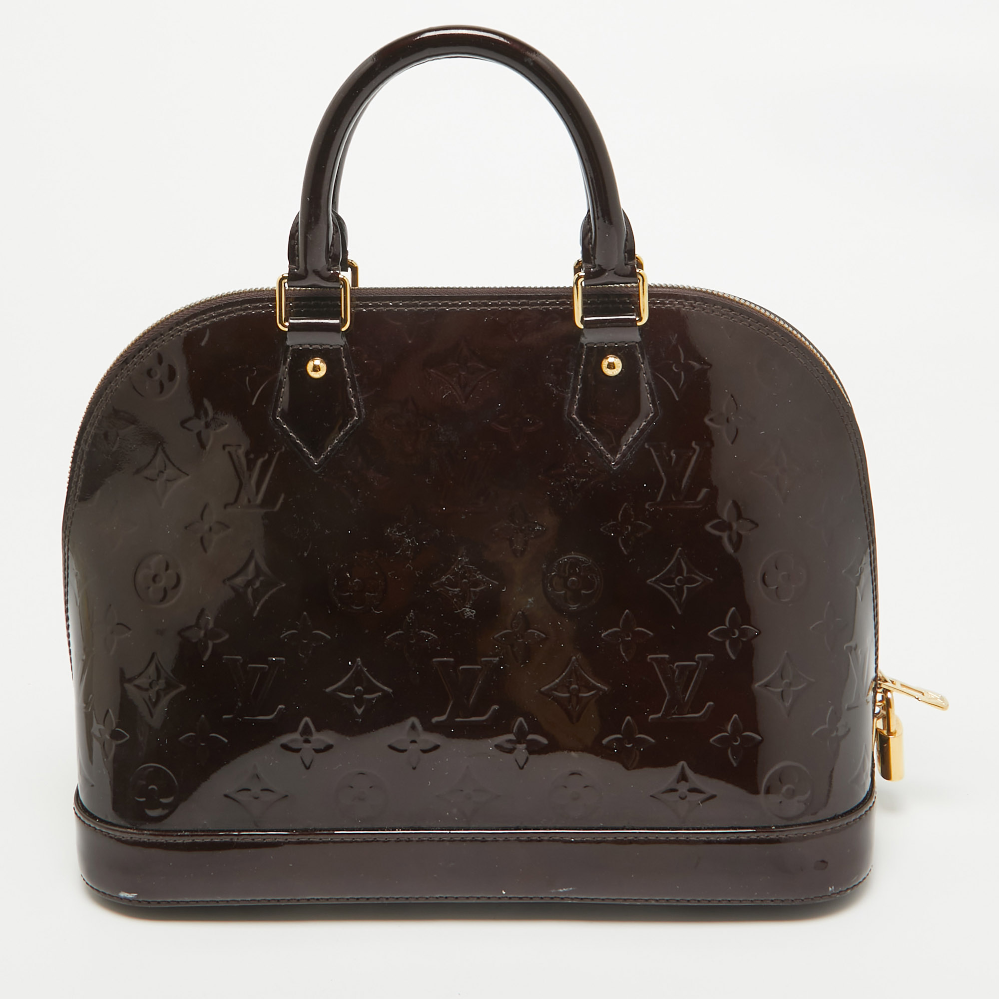 

Louis Vuitton Amarante Monogram Vernis Alma PM Bag, Burgundy