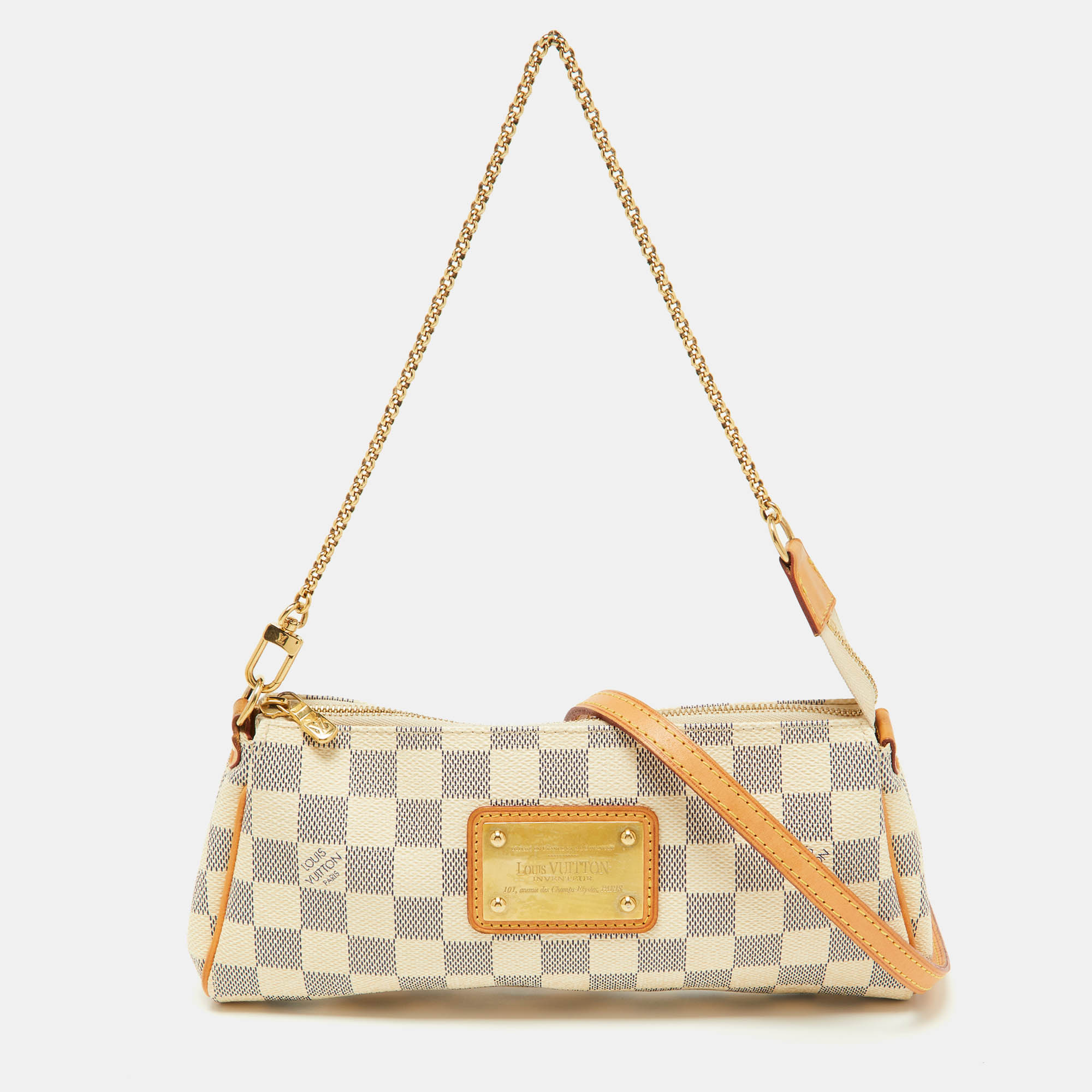 

Louis Vuitton Damier Azur Canvas Eva Clutch, White