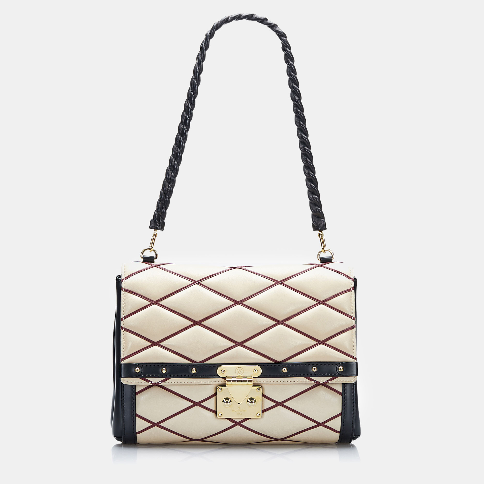 

Louis Vuitton Malletage Pochette Flap Bag, Beige