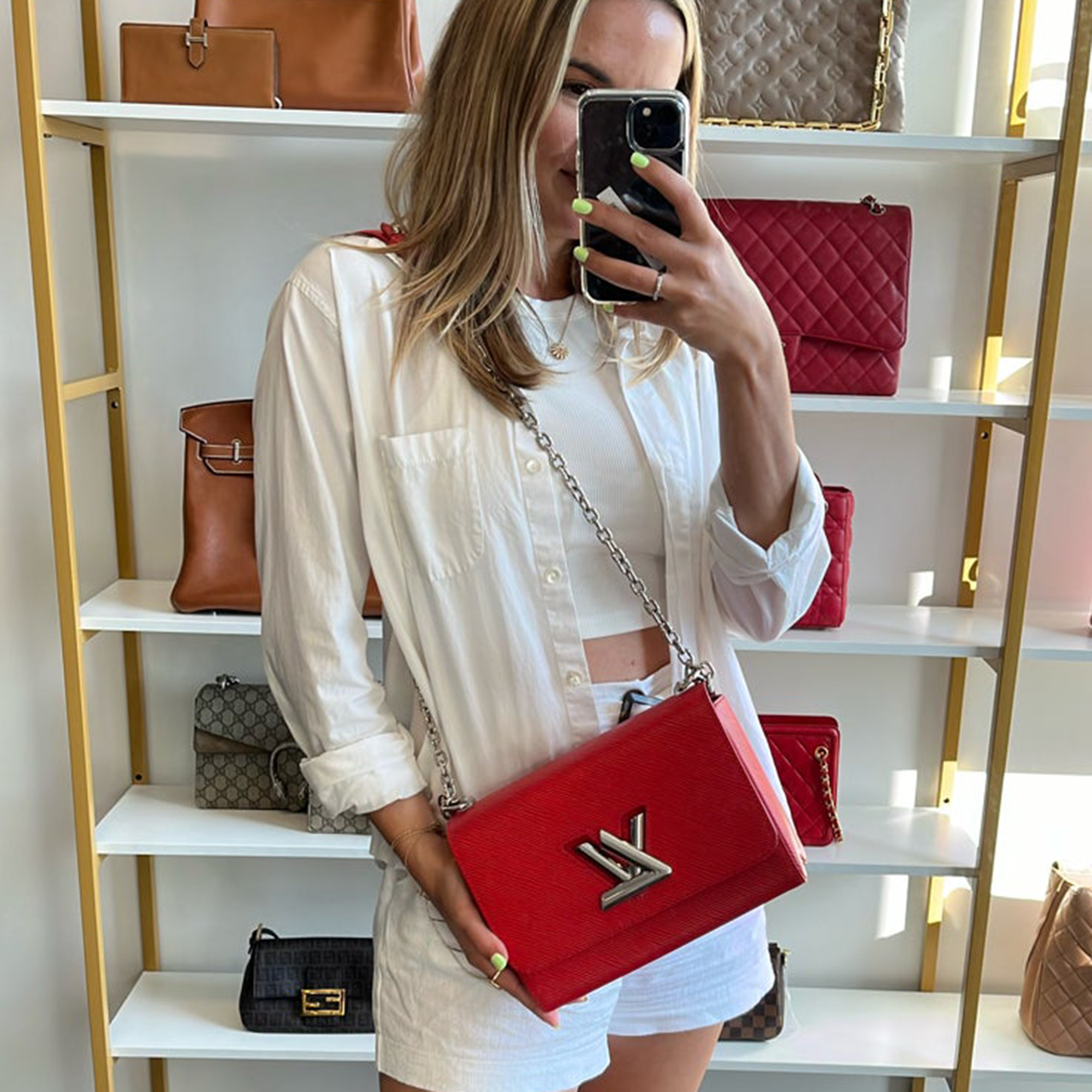 

Louis Vuitton Red Epi Leather Twist MM bag