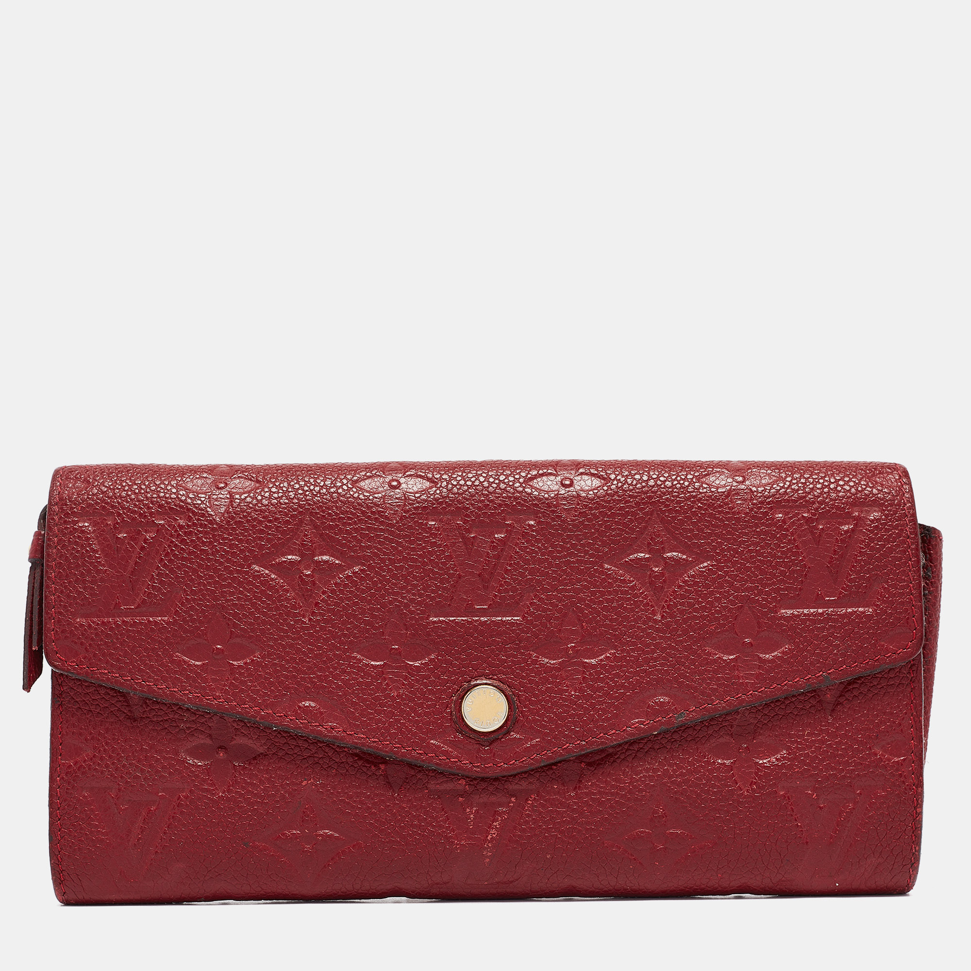 

Louis Vuitton Aurore Monogram Empreinte Leather Sarah Wallet, Burgundy