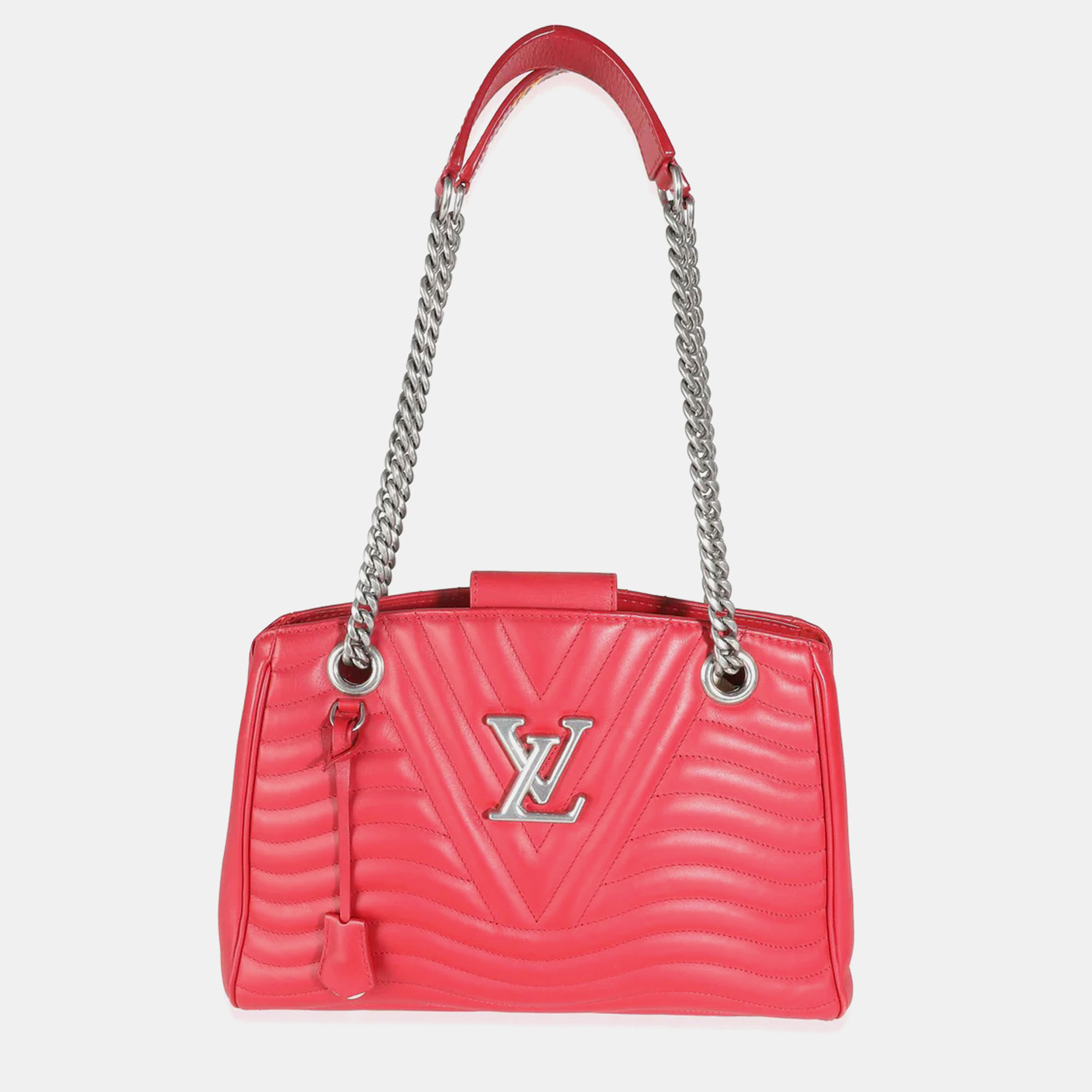 

Louis Vuitton Red Leather New Wave Chain Tote Bag