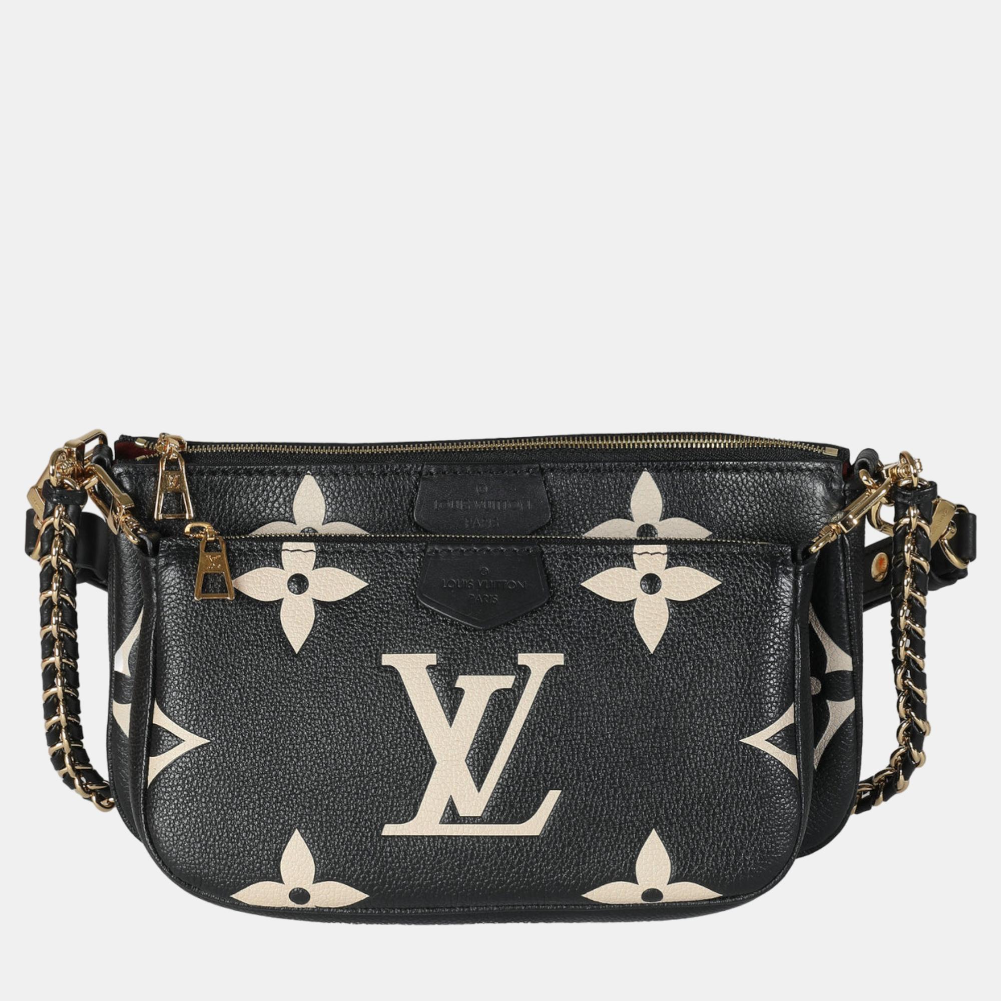 

Louis Vuitton Beige/Black Giant Monogram Empreinte Leather Multi-Pochette Accessories Shoulder Bag