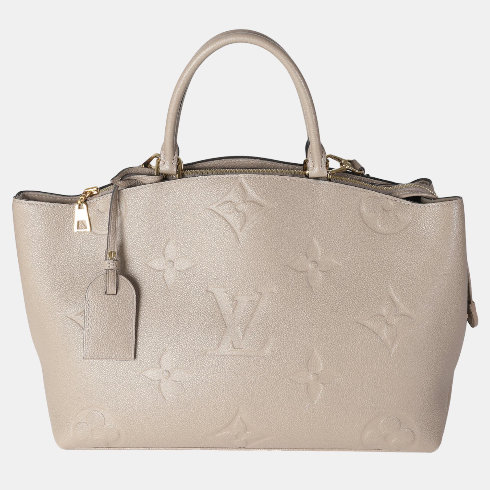 

Louis Vuitton Turtledove Monogram Empreinte Leather Grand Palais Top HandleBag, Beige