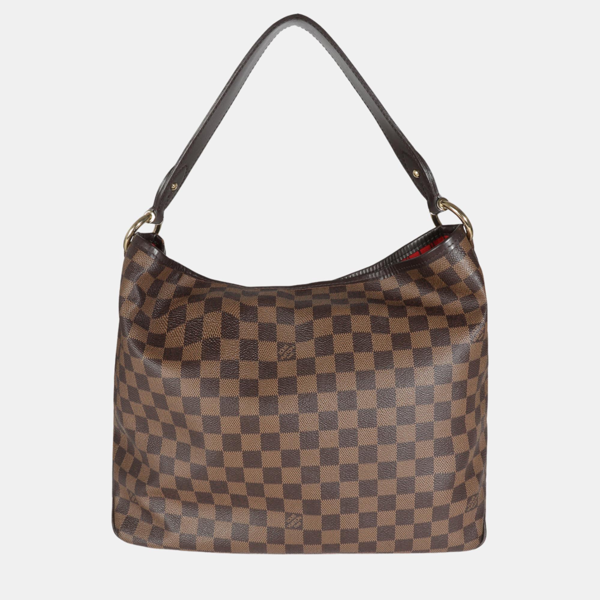 

Louis Vuitton Brown Damier Ebene Canvas Delightful PM Hobo Bag