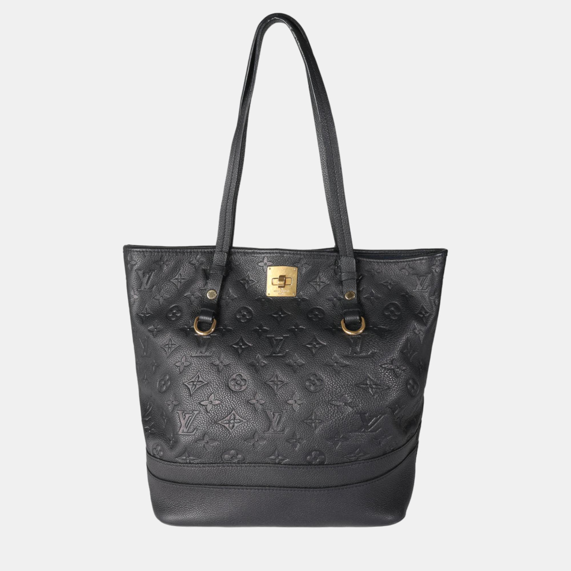 

Louis Vuitton Bleu Monogram Empreinte Leather Citadine PM Tote Bag, Black