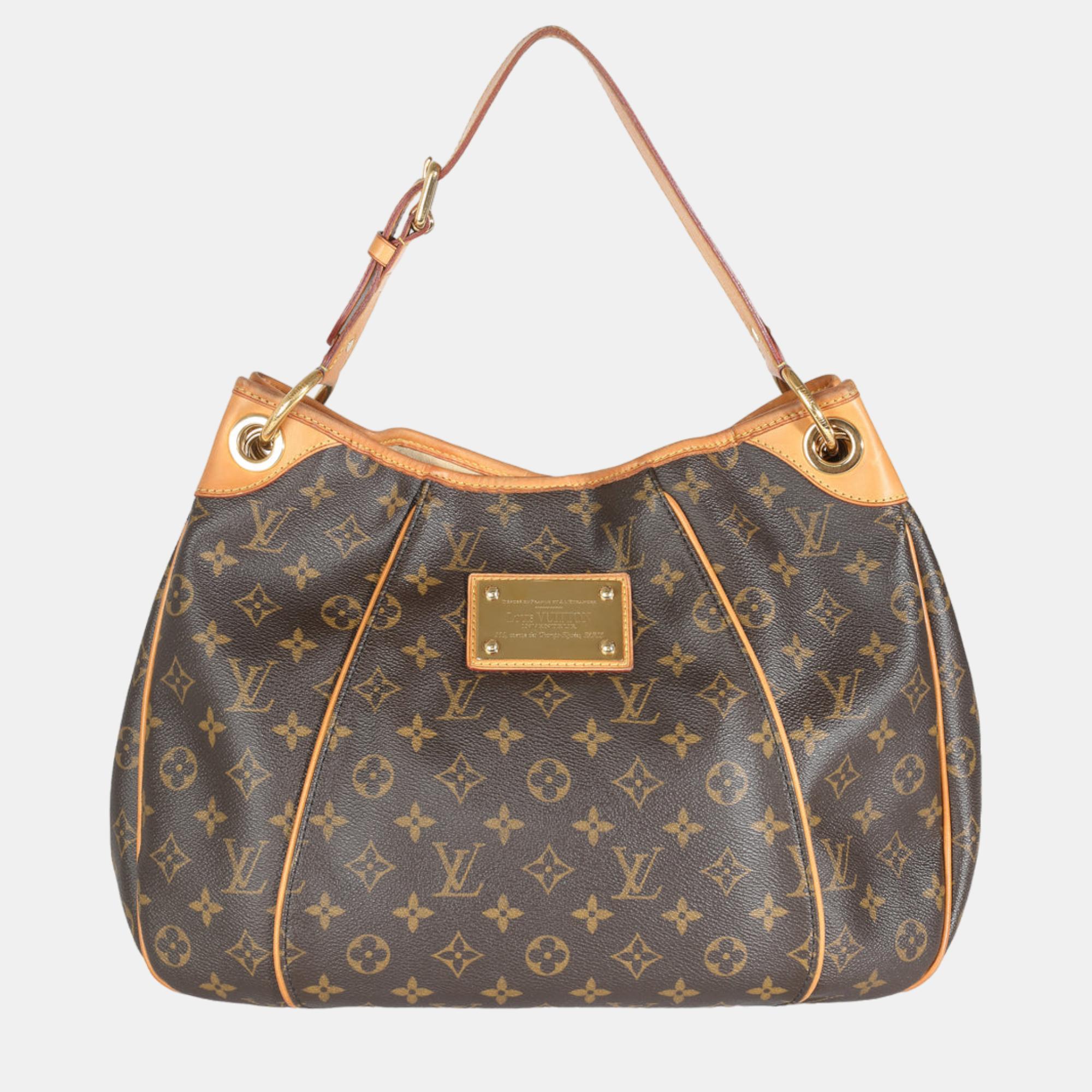 

Louis Vuitton Brown Monogram Canvas Galliera PM Hobo Bag