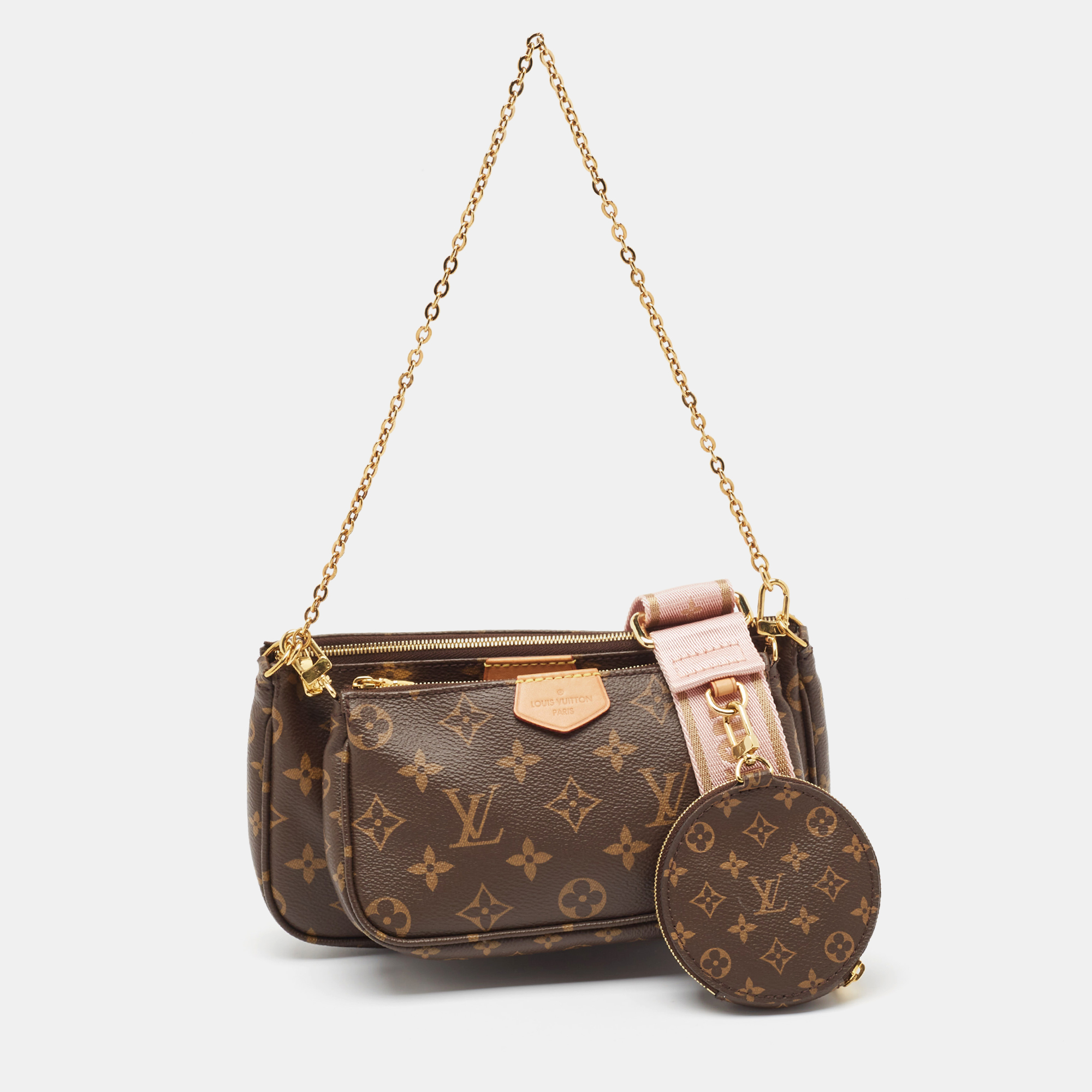 

Louis Vuitton Rose Ballerine Monogram Canvas Multi Pochette Accessories Bag, Pink