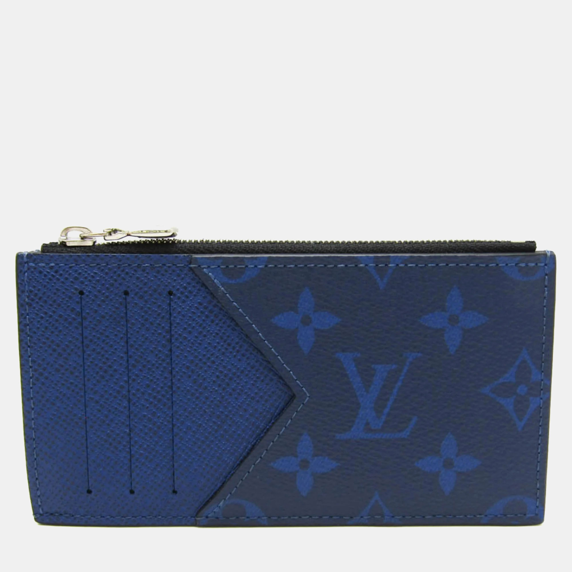 

Louis Vuitton Coablt Monogram Leather Taigarama Card Holder, Blue