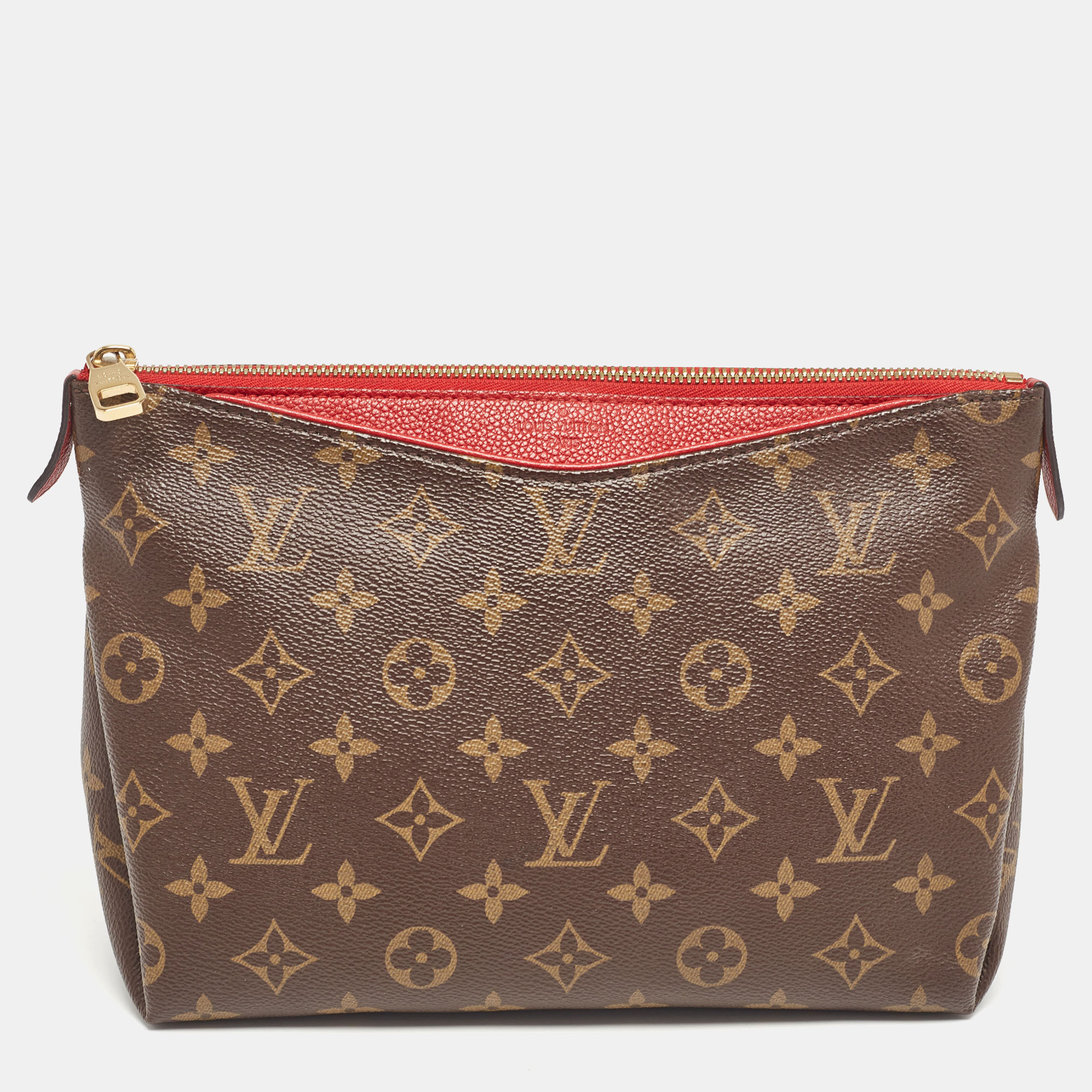 

Louis Vuitton Cherry Monogram Canvas Pallas Clutch, Red