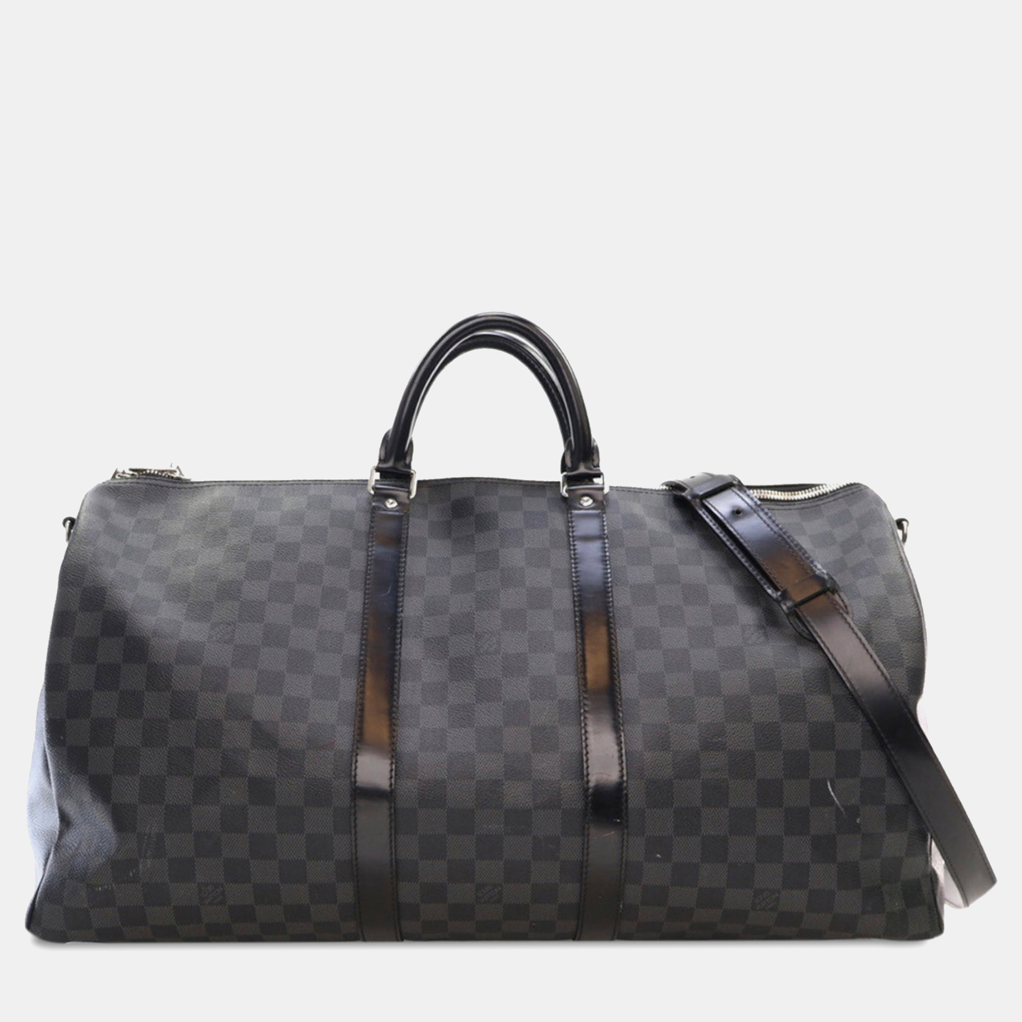 

Louis Vuitton Damier Graphite Keepall Bandouliere 60, Black