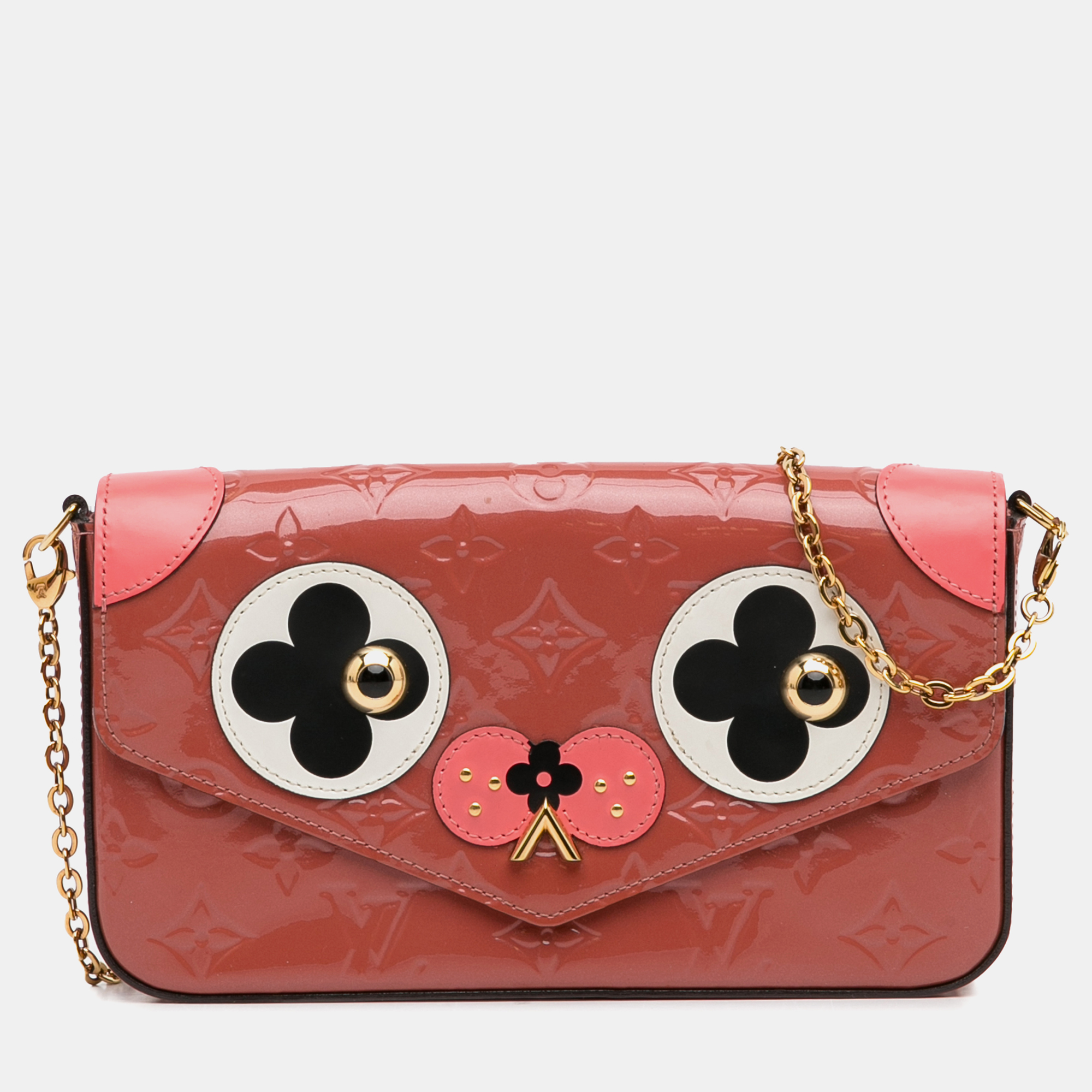 

Louis Vuitton Monogram Vernis Pochette Felicie Valentine Dog, Pink