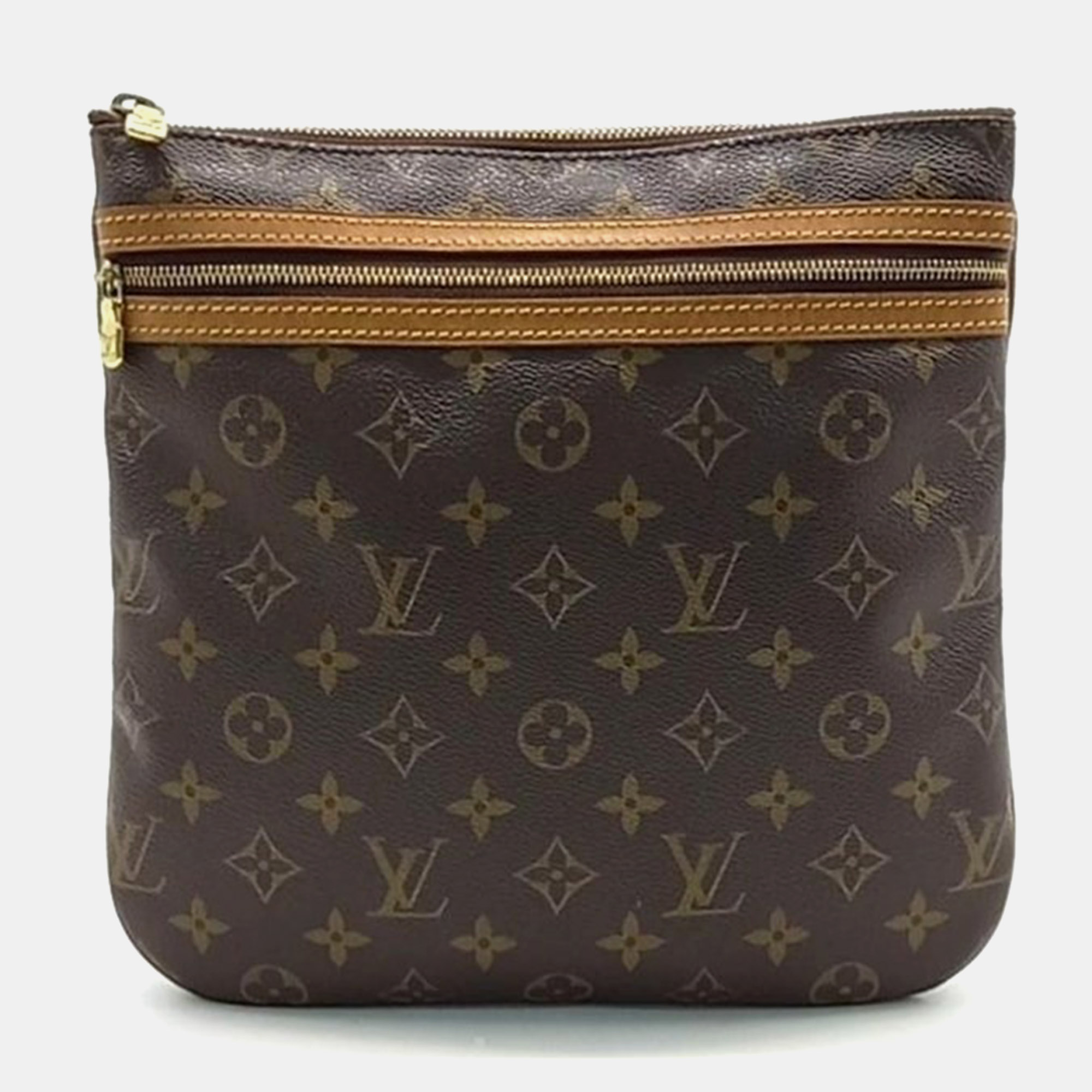 Pre-owned Louis Vuitton Monogram Pochette Bospore Bag In Brown